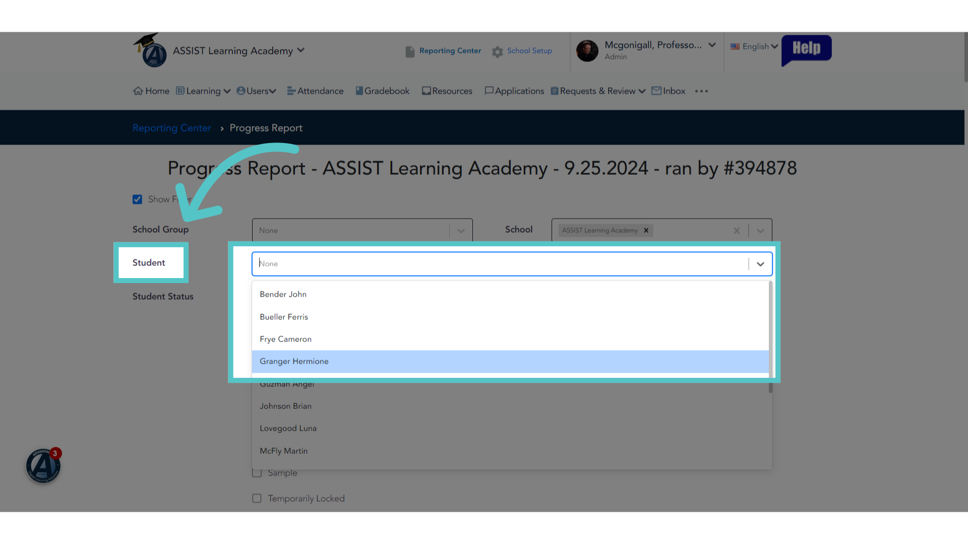 Select Student