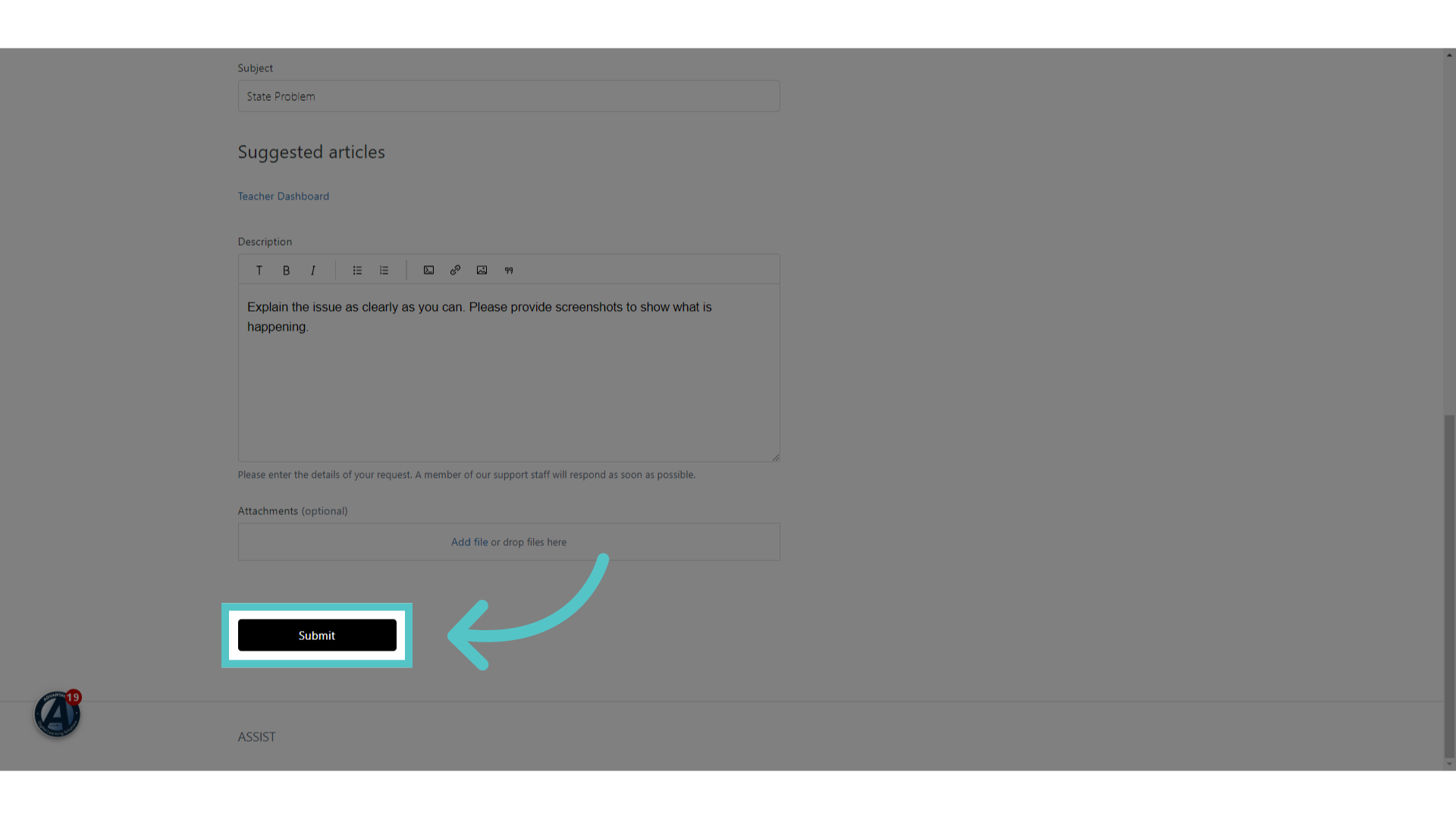 Click 'Submit'