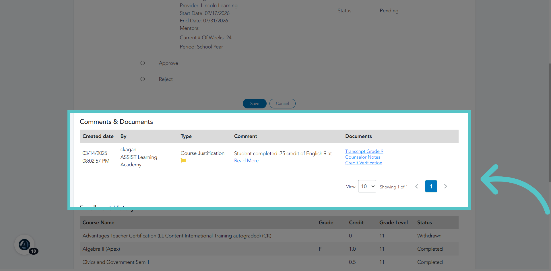 Review Comments and Documents
