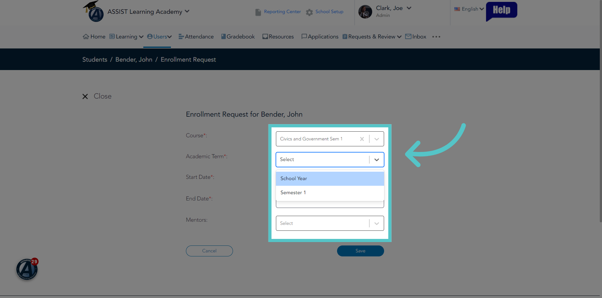 Enter Enrollment Information