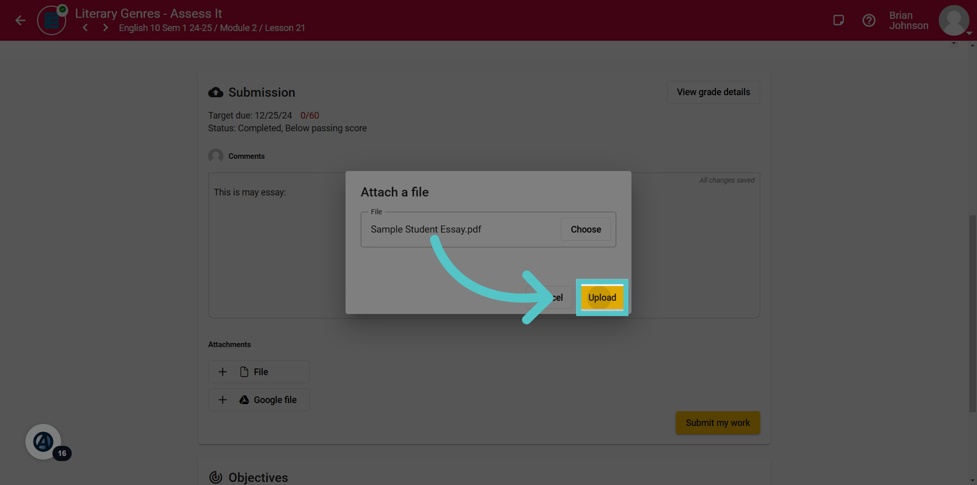 Click 'Upload'