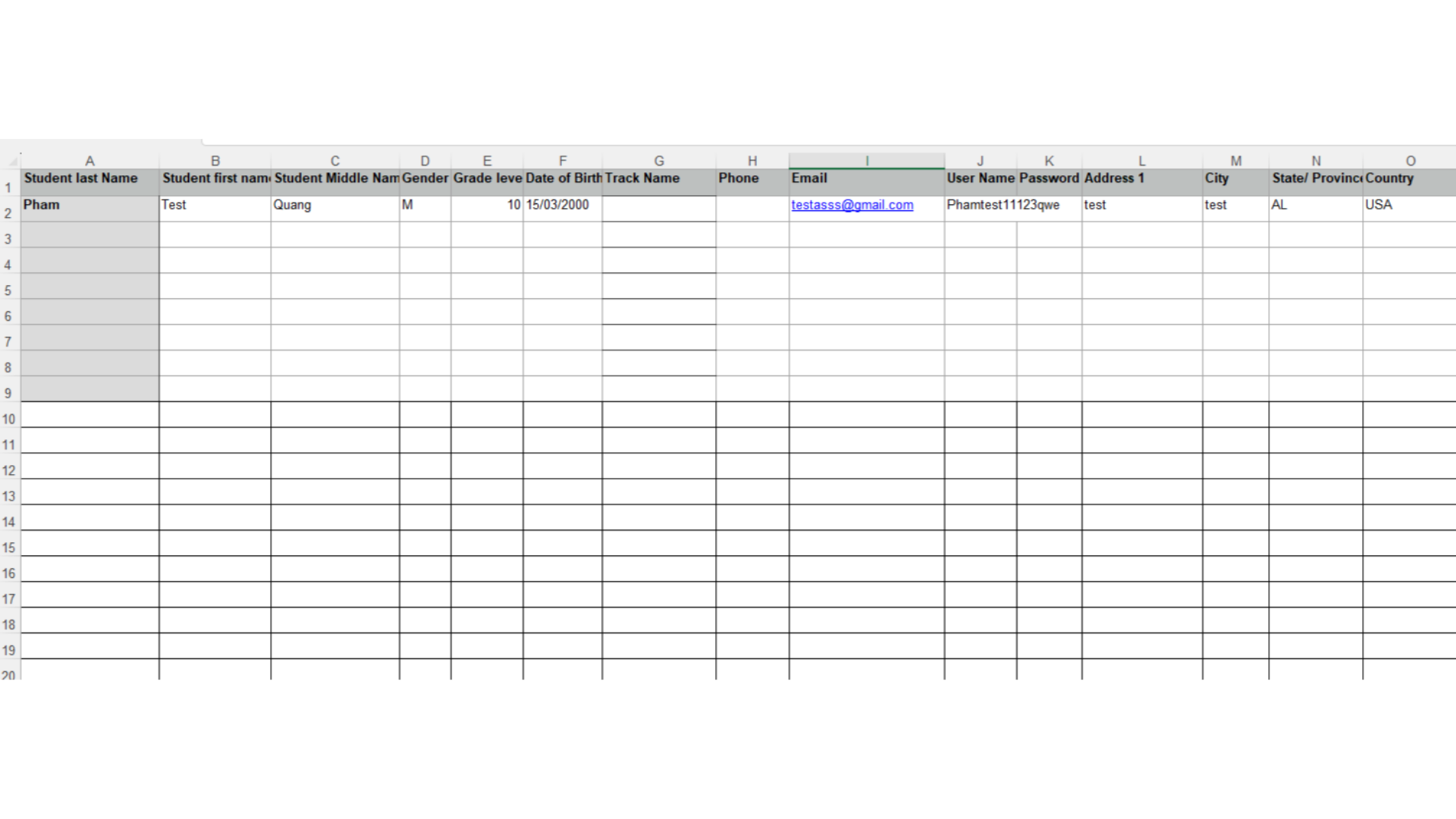 Spreadsheet Template
