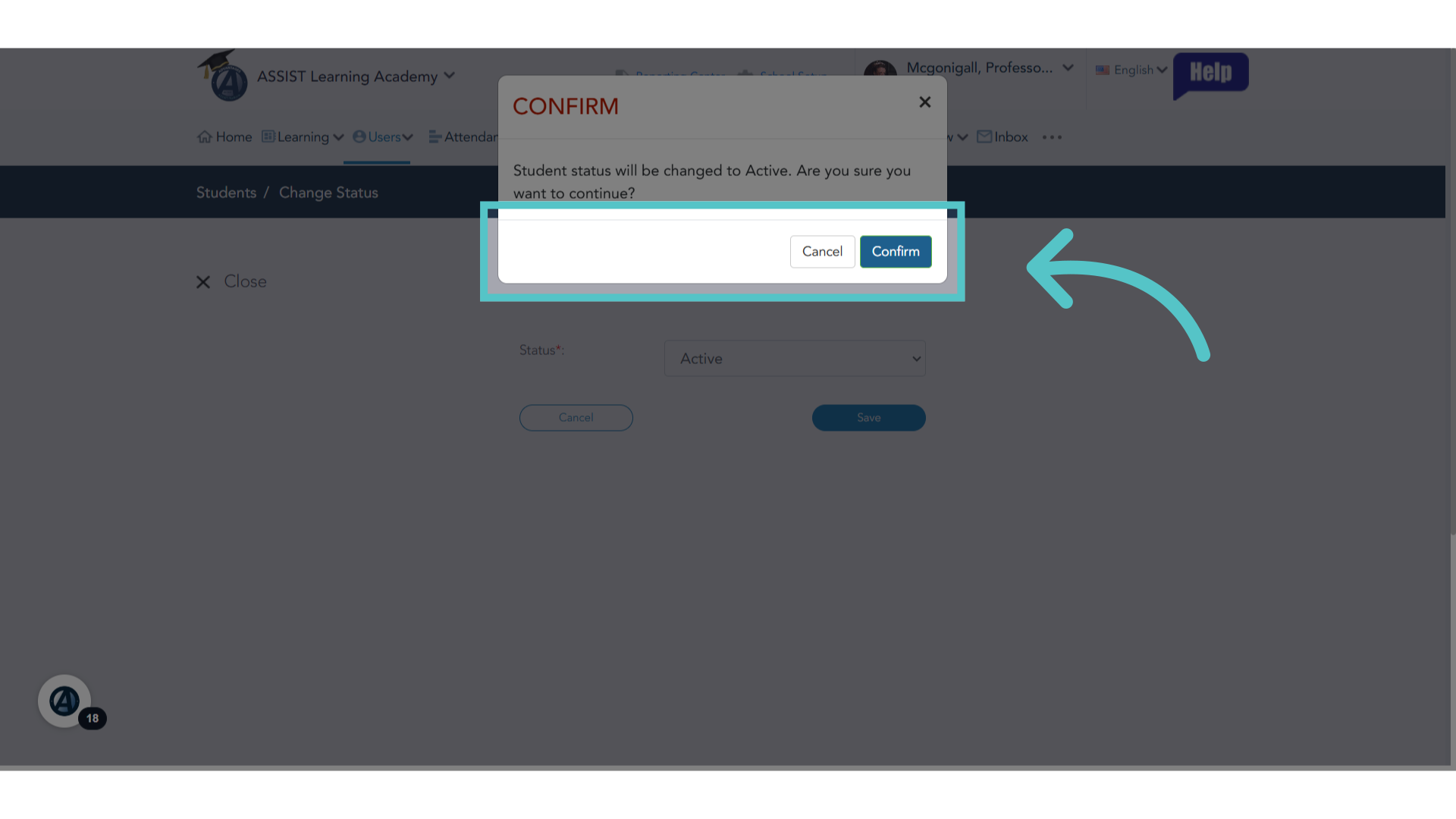 Click 'Confirm'