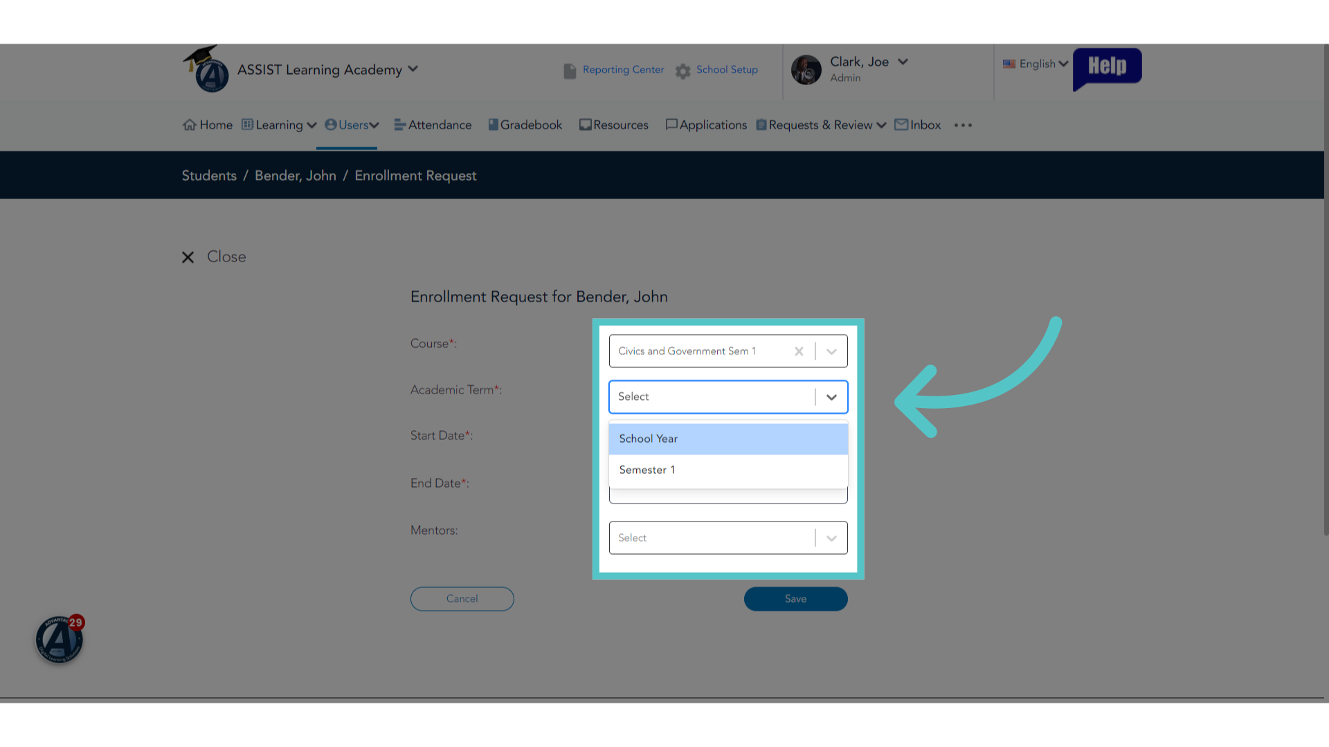Enter Enrollment Information