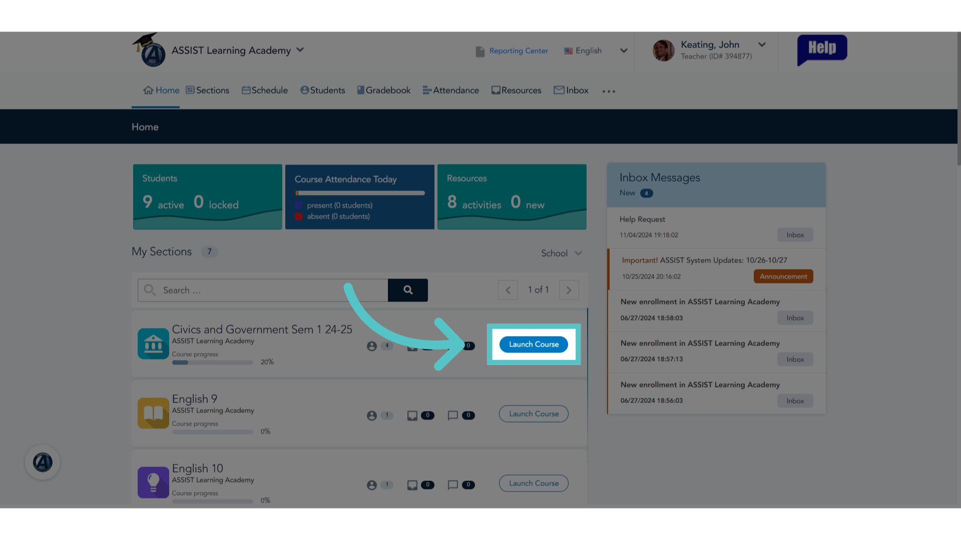 Click 'Launch Course'