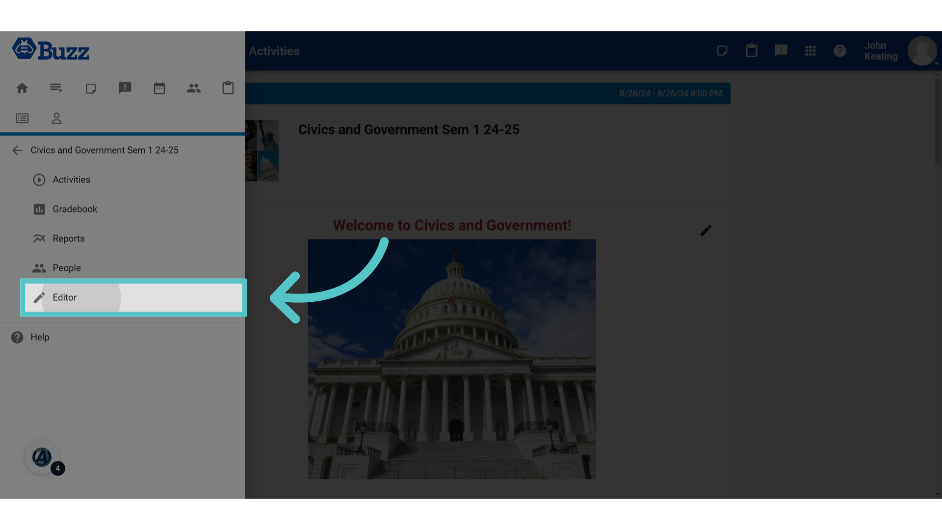 Click 'Editor'