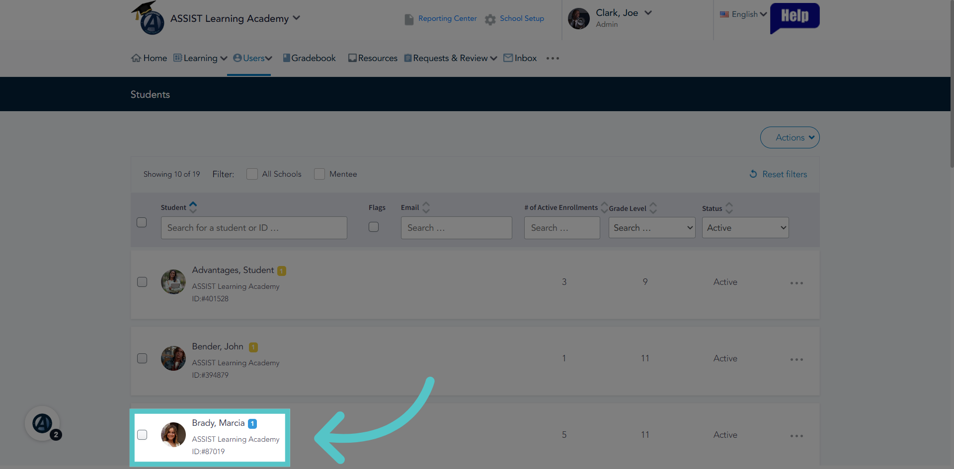 Select Student File