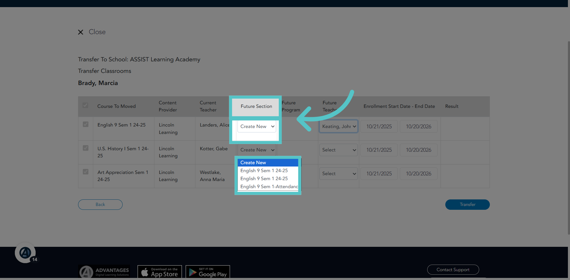 Create New Course Enrollment