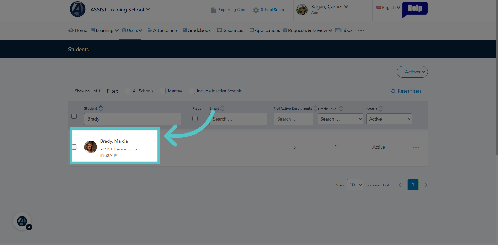 Select Student Record