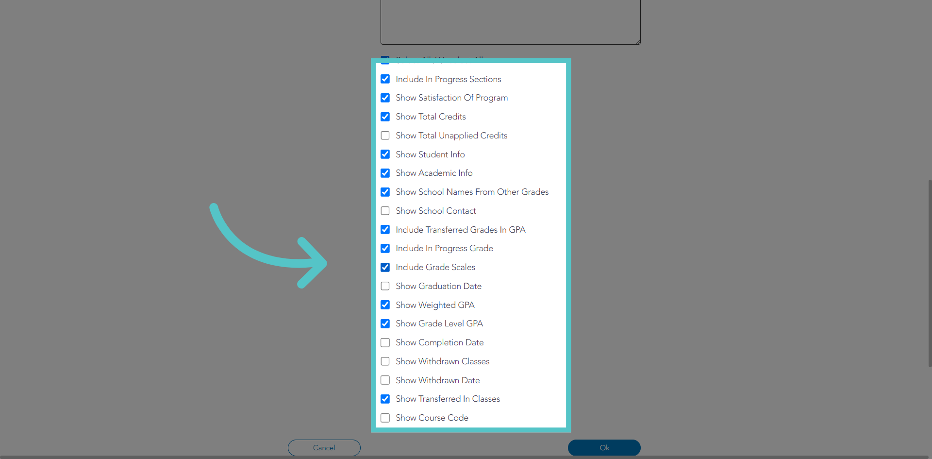 Customize Transcripts