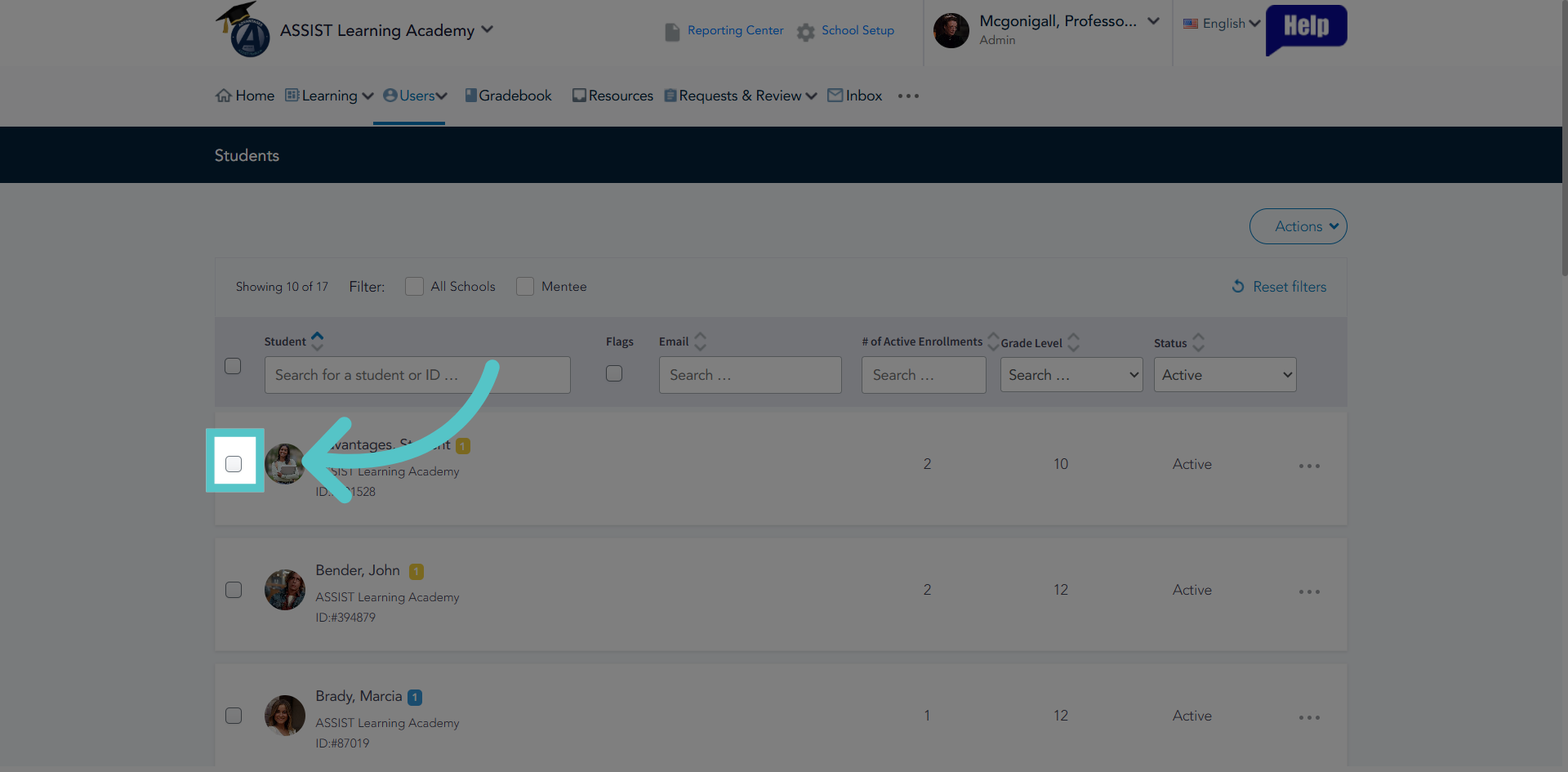 Select Specific Item