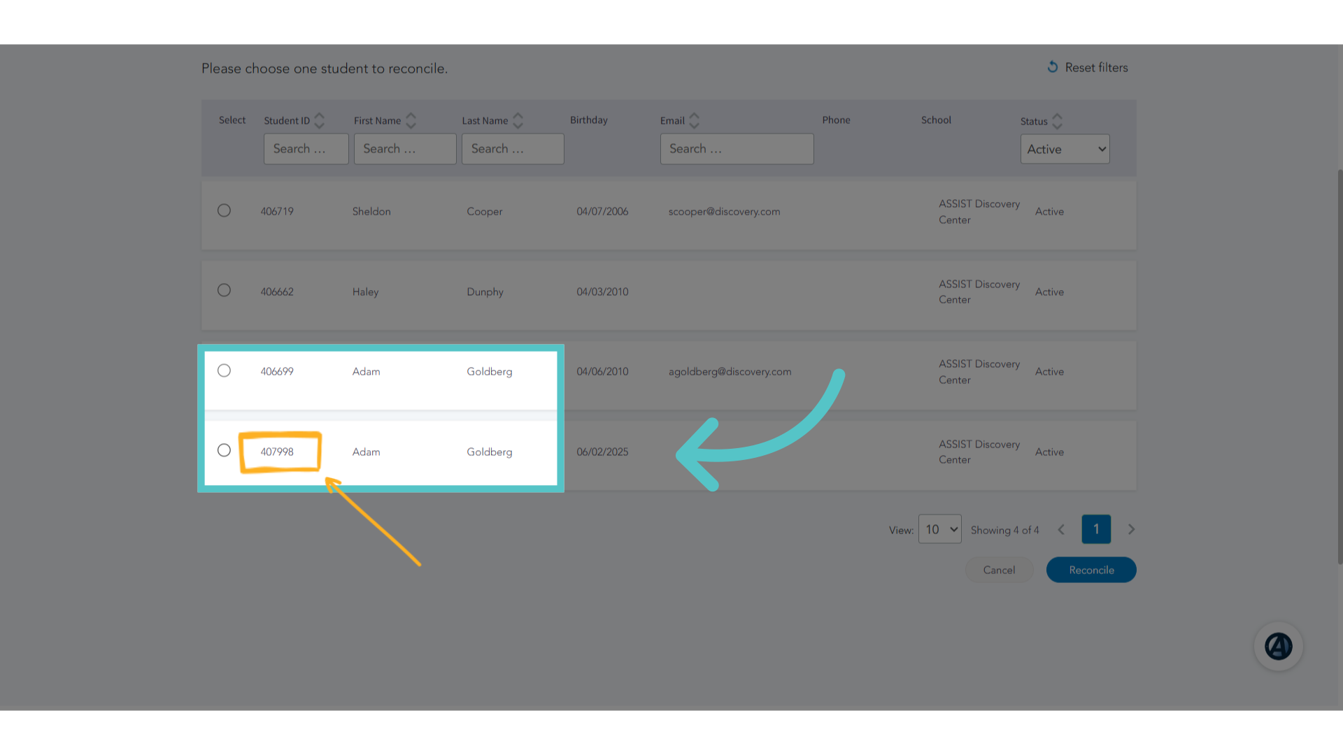 Choose Duplicate Account