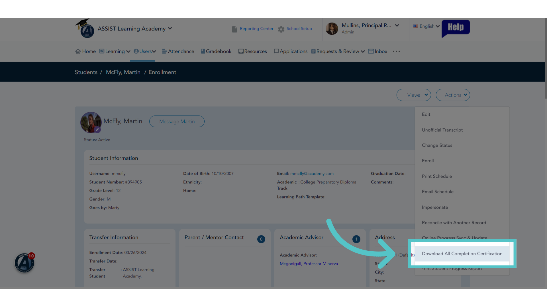 Click 'Download
All Completion Certification'