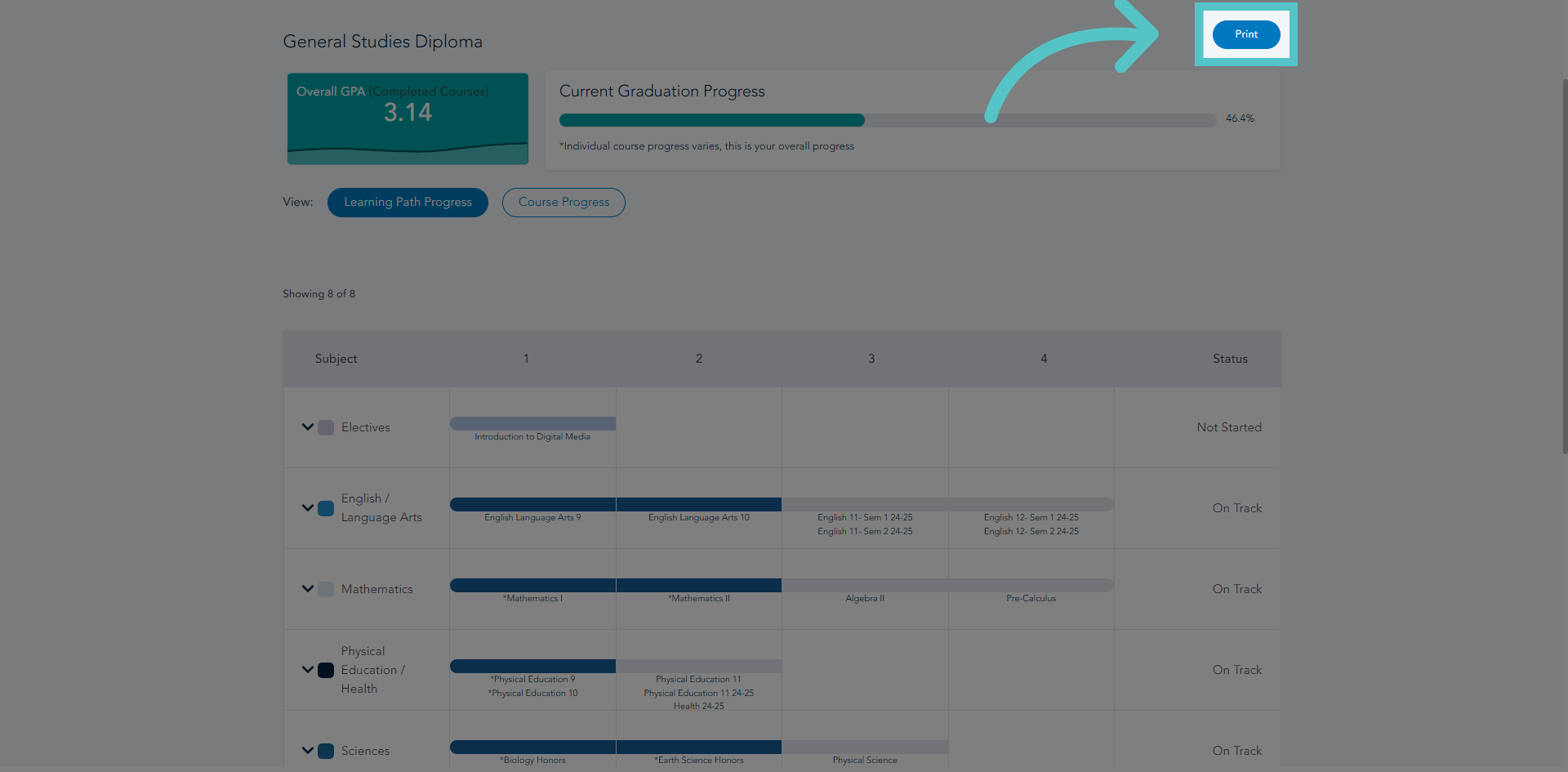 Print Path Progress