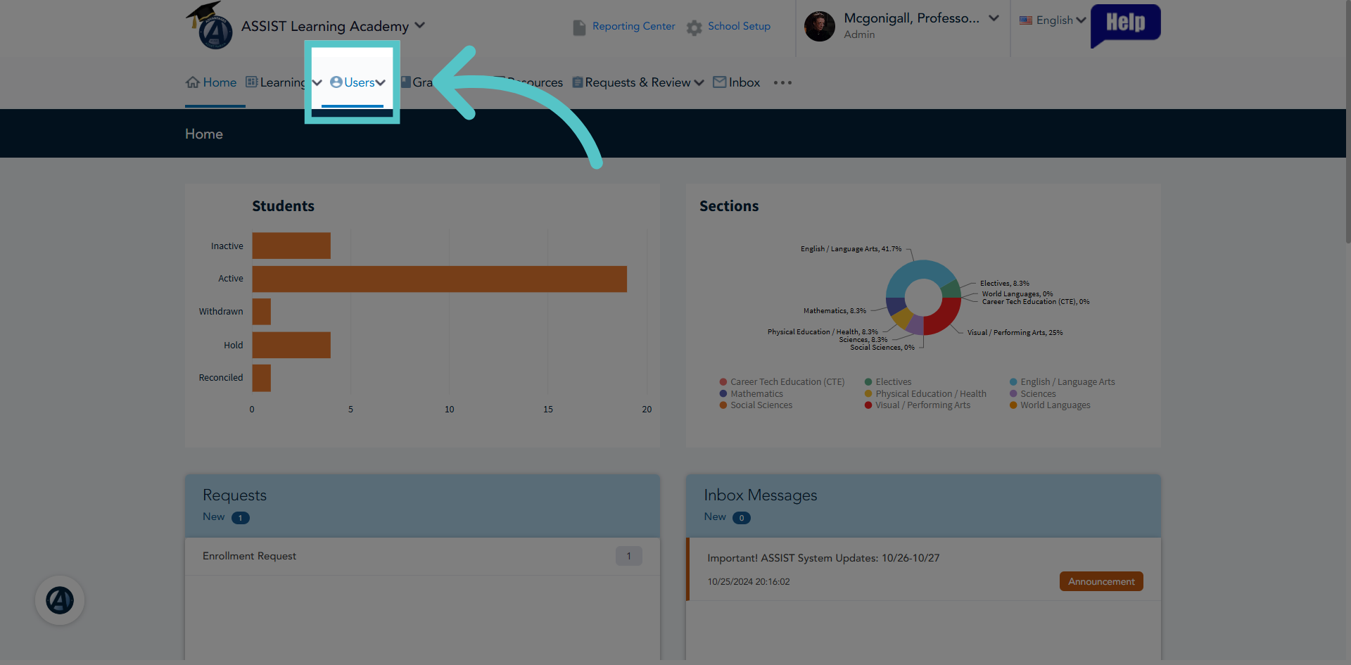 Access Users Section
