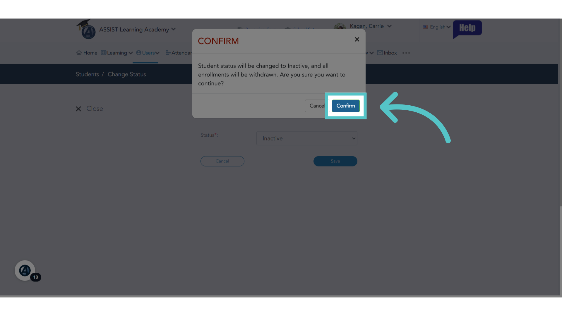 Click 'Confirm'