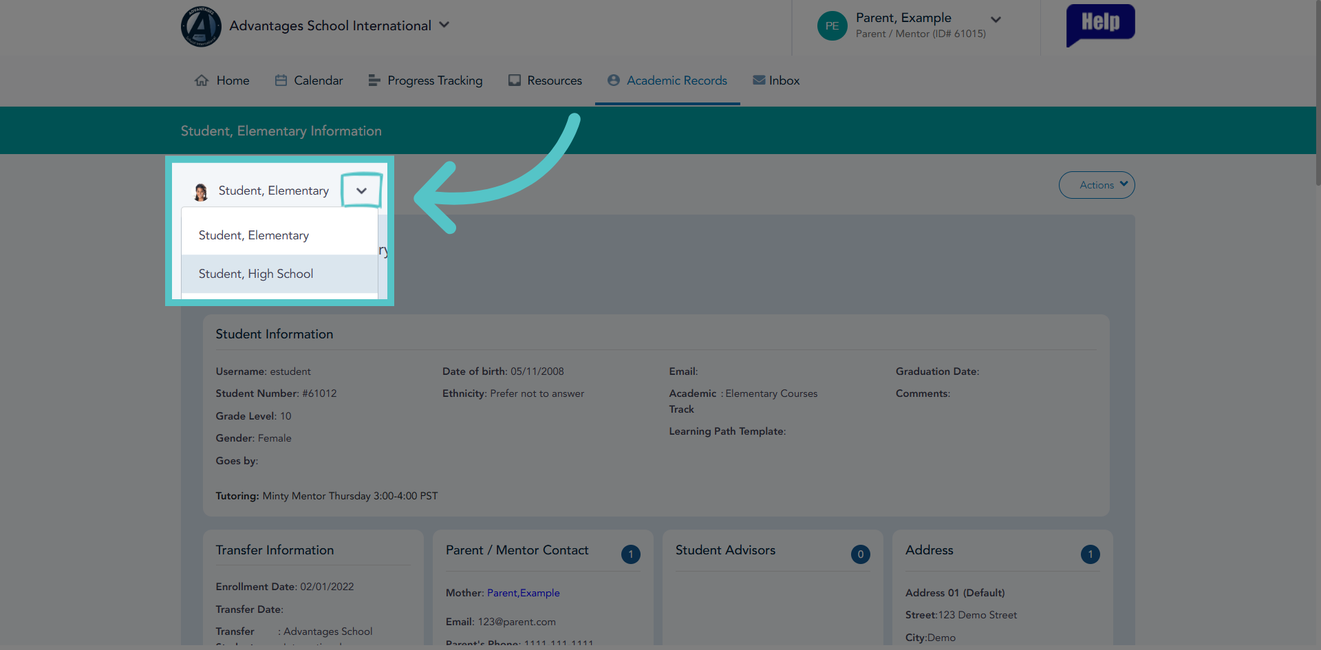 Select Student Record