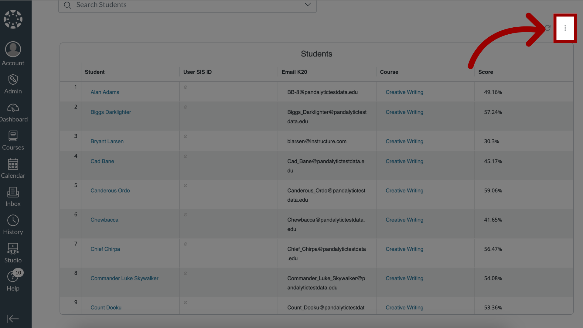 Open Dashboard Options