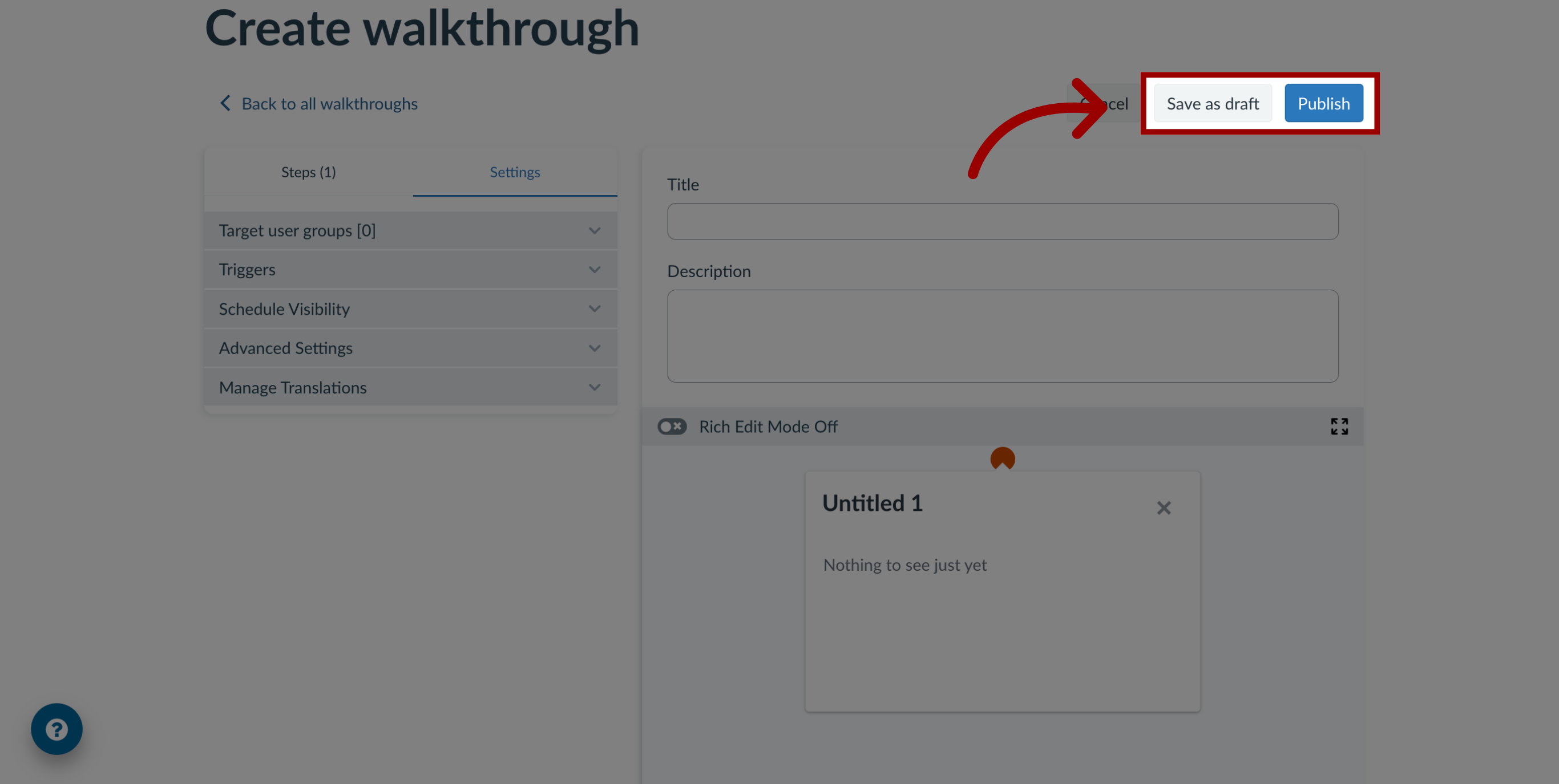 Publish Walkthrough