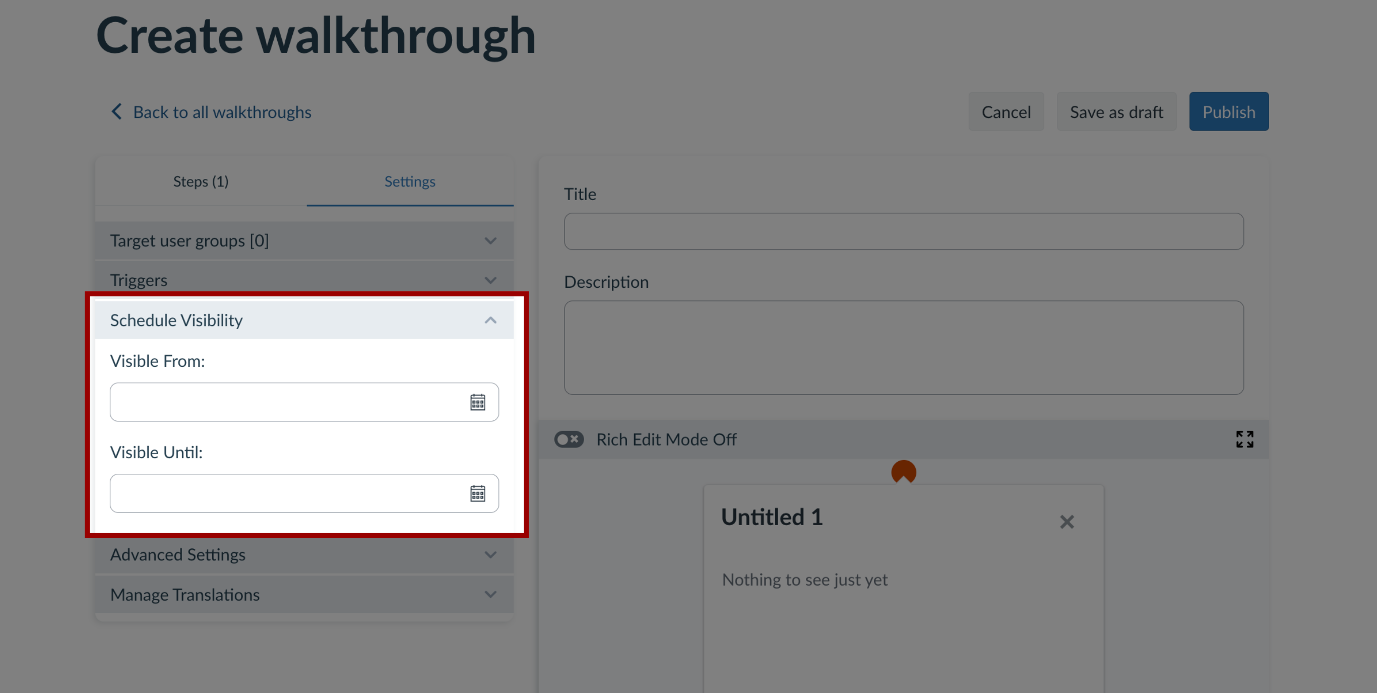 Schedule Visibility