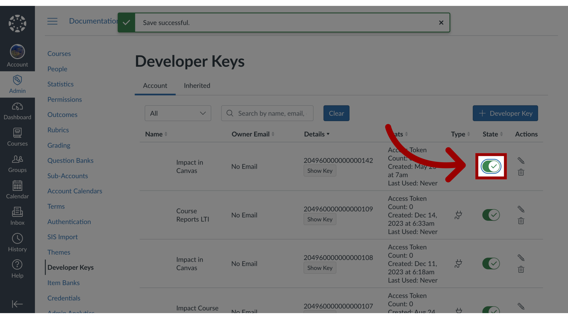 Enable Developer Key