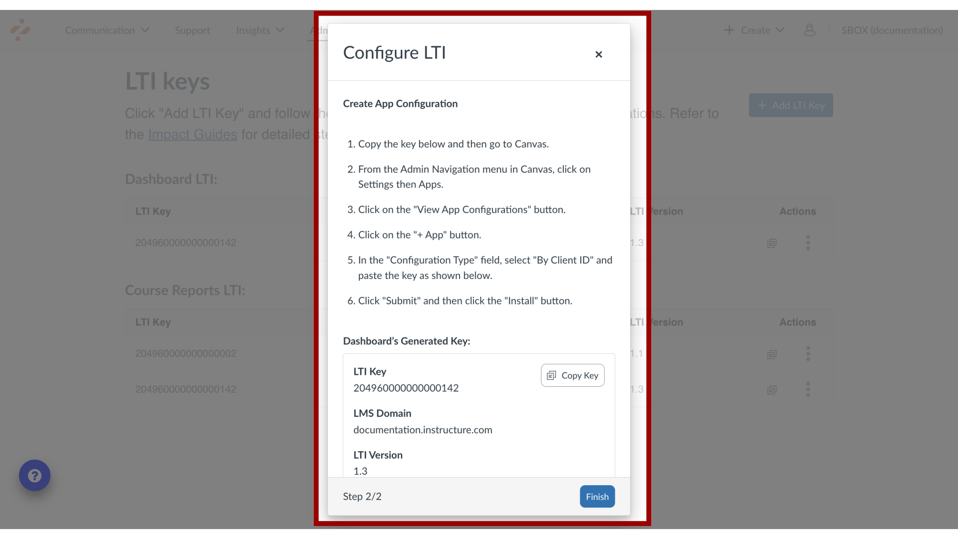 Configure LTI Confirmation