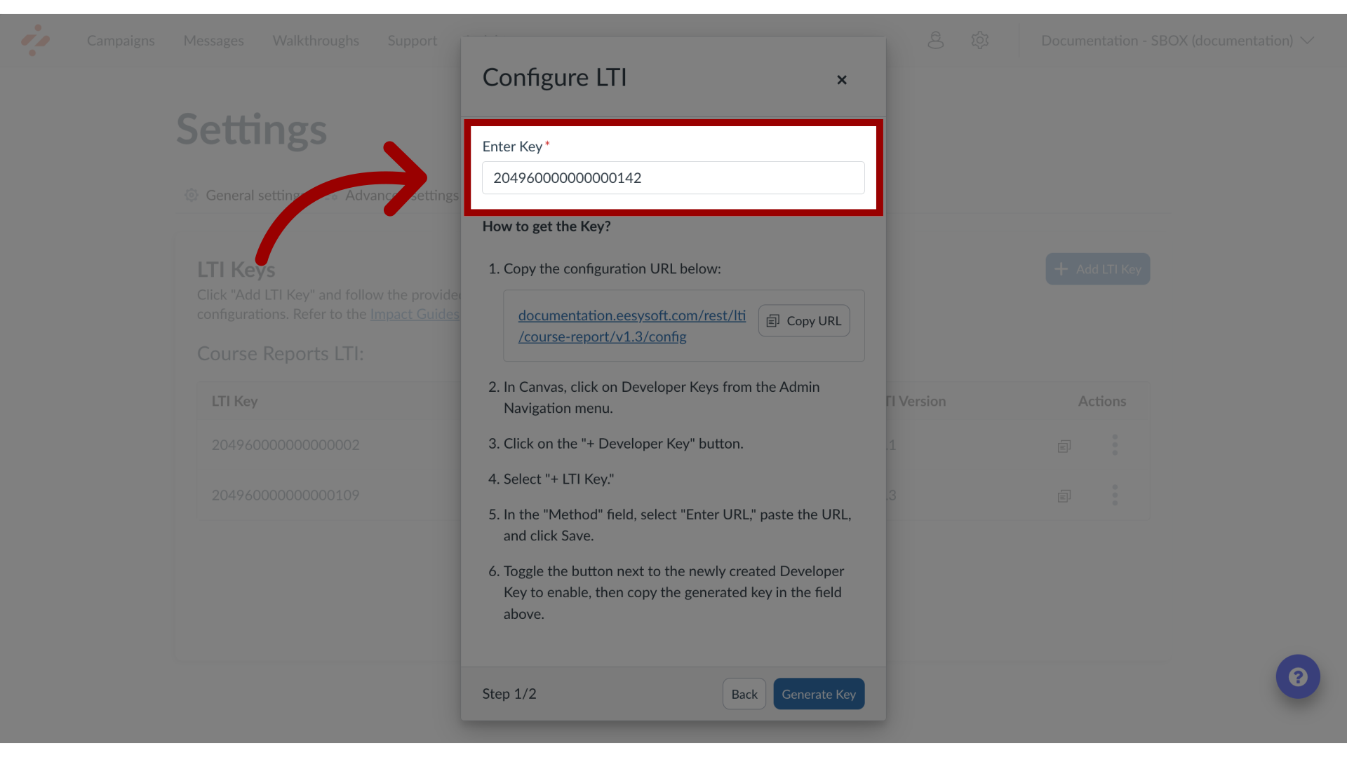 Add LTI Key in Impact