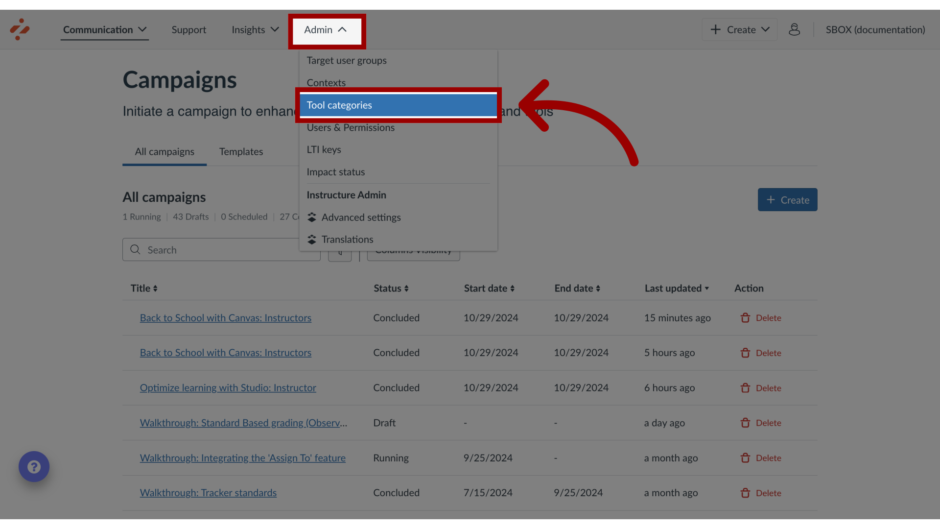 Open Tool Categories