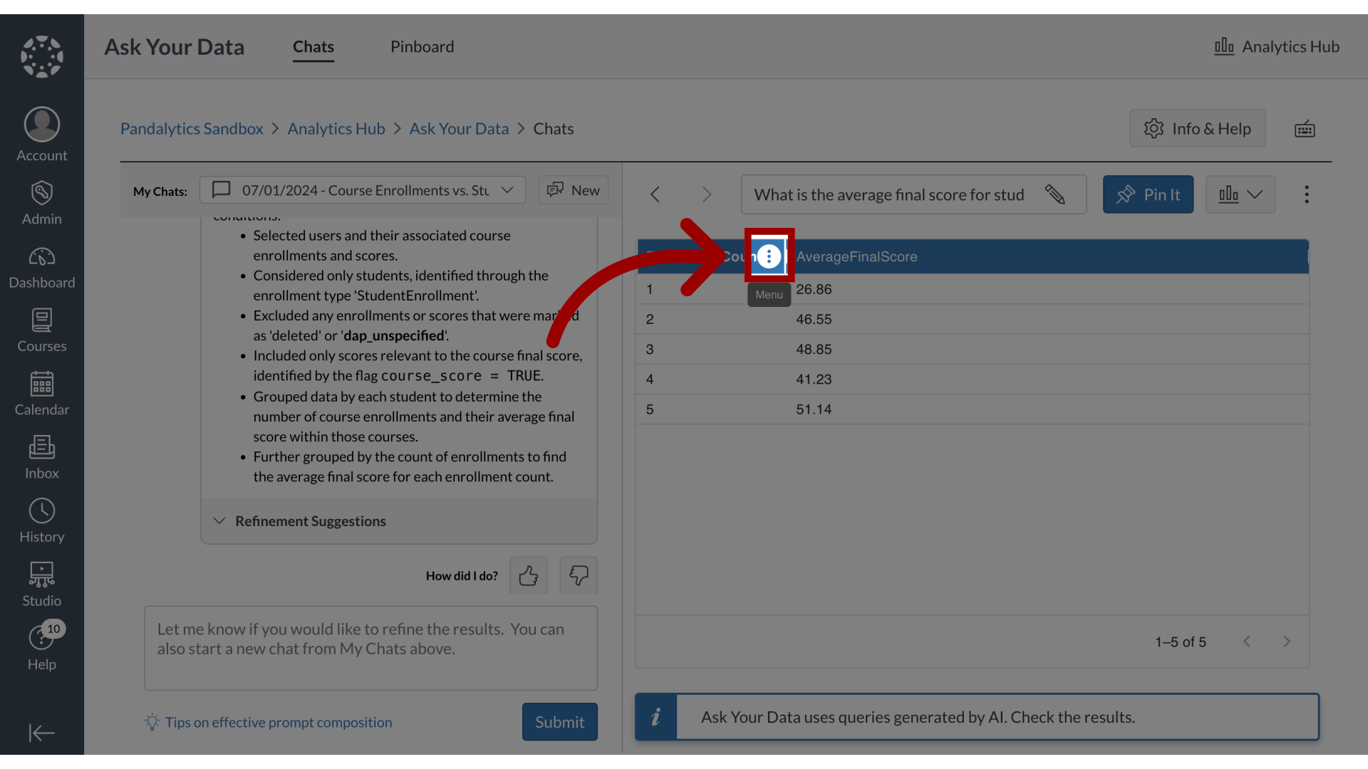 Open Column Format Options