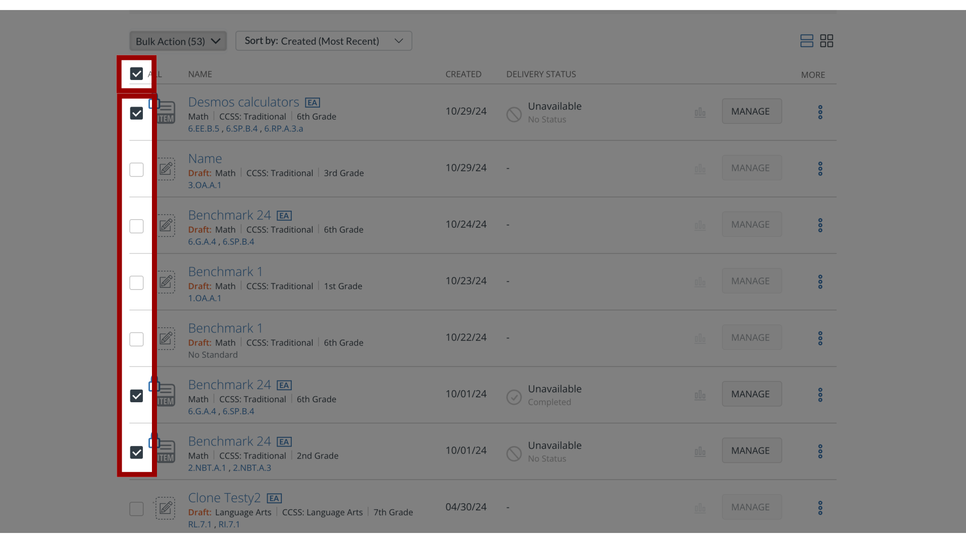 Select Benchmarks