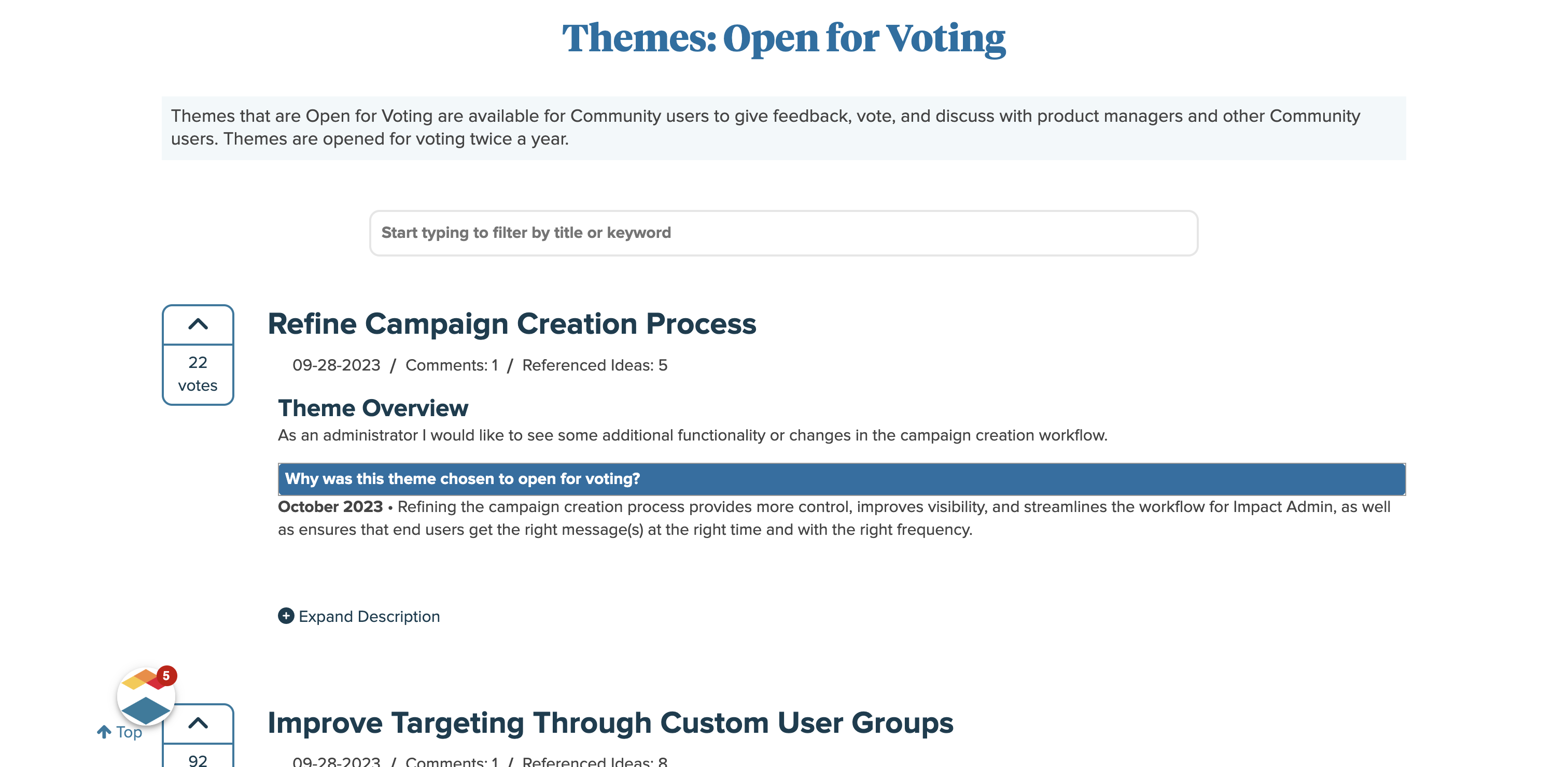 Themes: Open for Voting