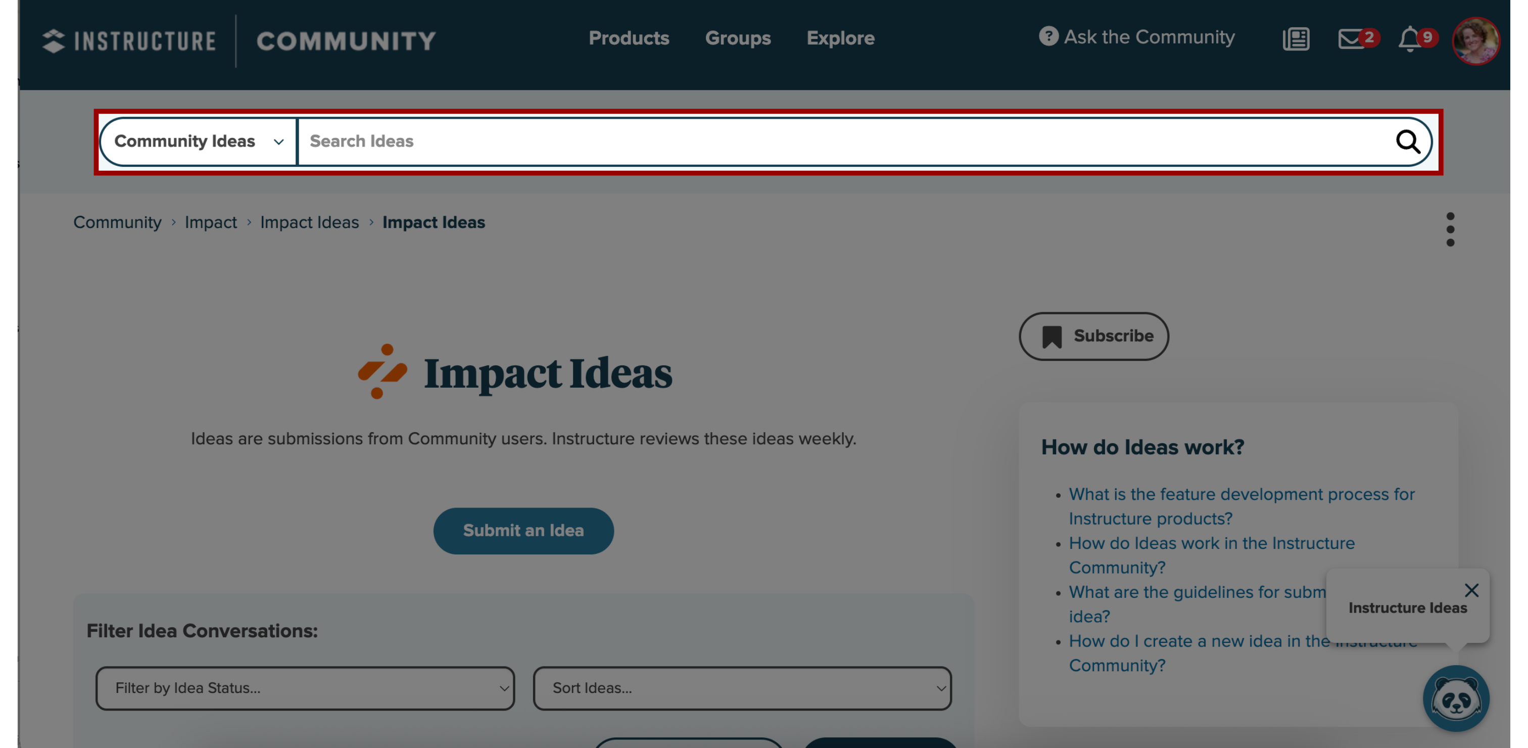 Search Existing Ideas and Themes