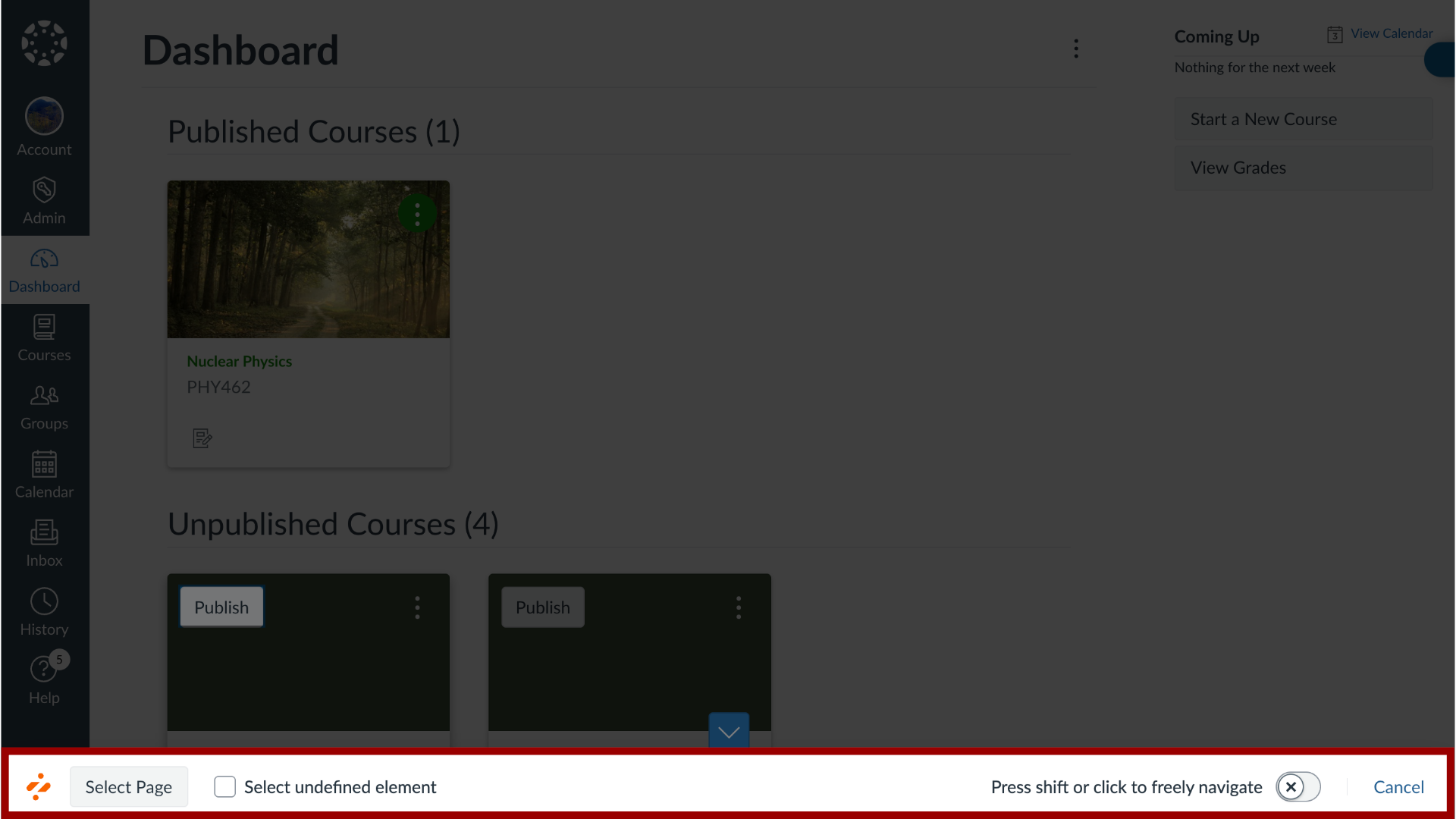 Select Page or Element