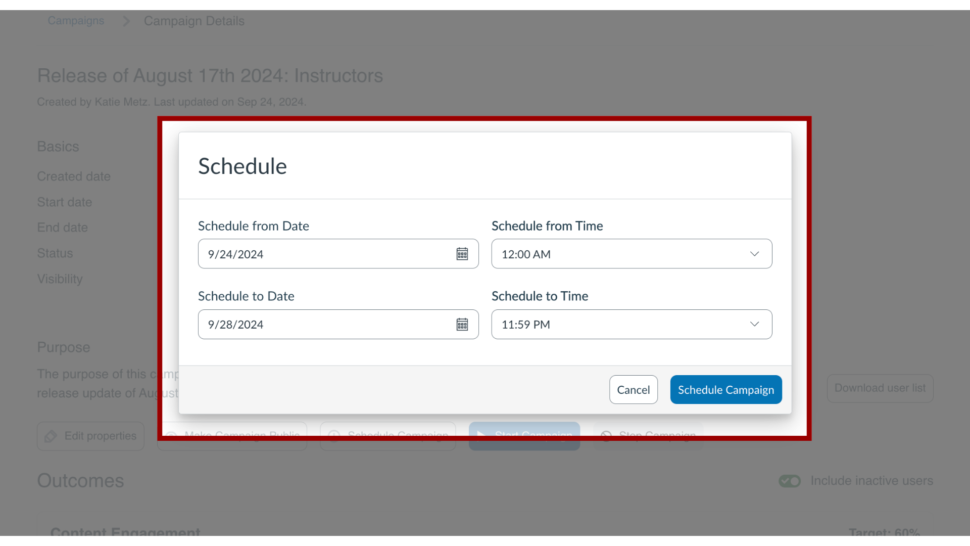 Add Schedule Dates