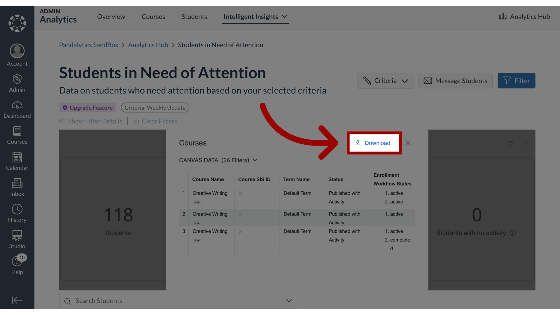 Download Courses Table