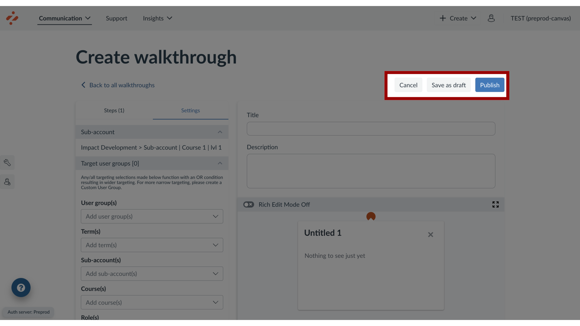 Publish Your Walkthrough