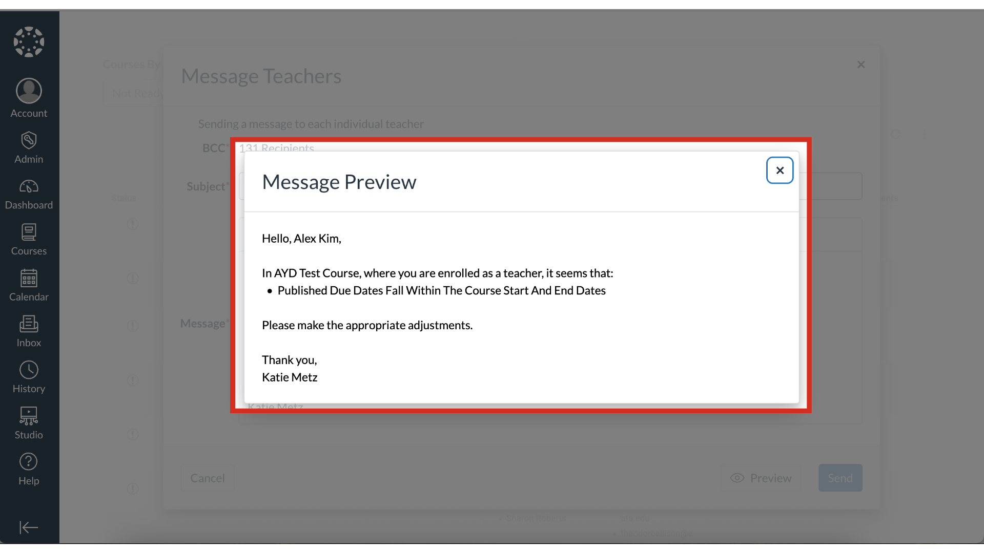 Message Preview