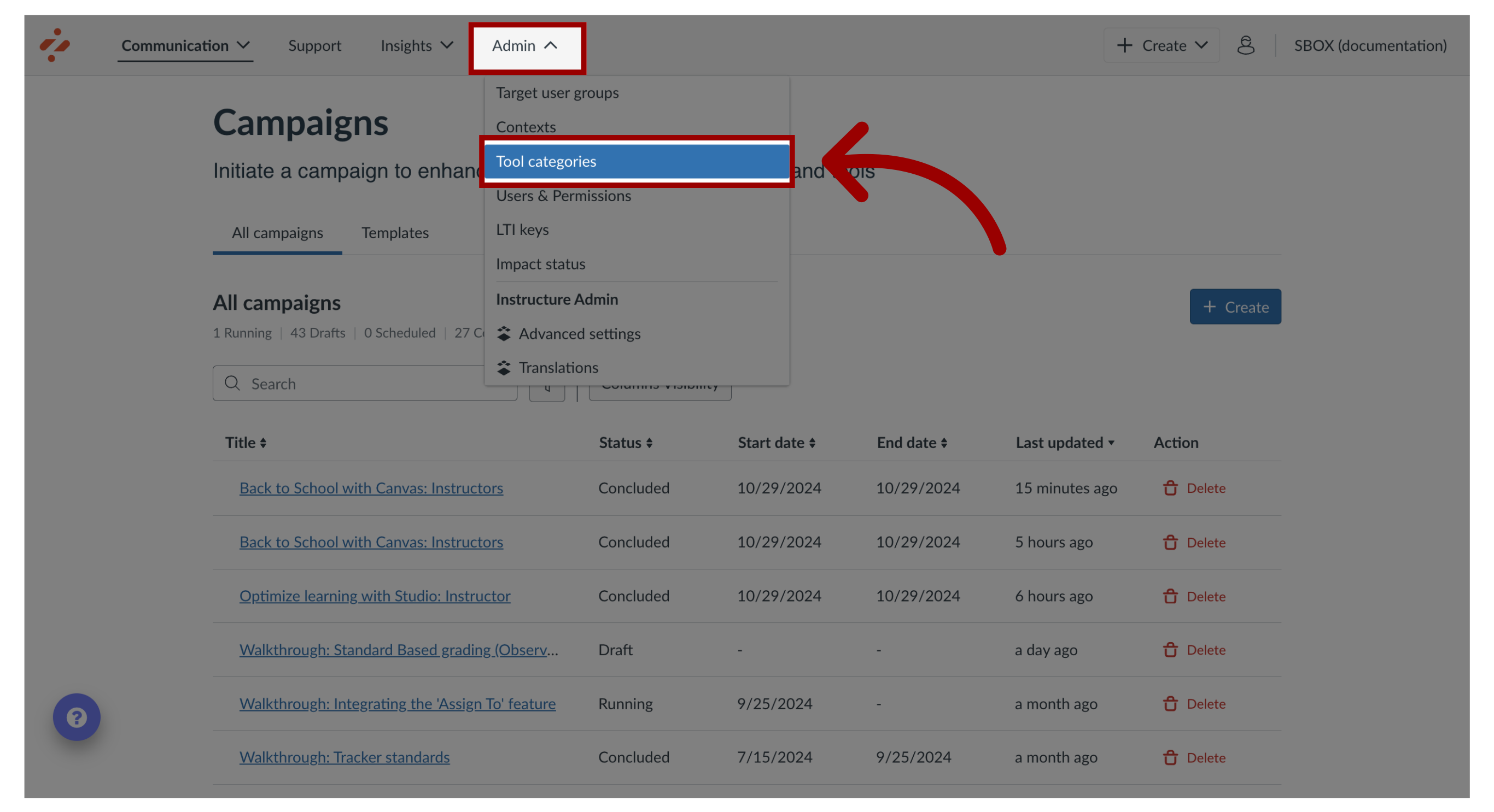 Open Tool Categories