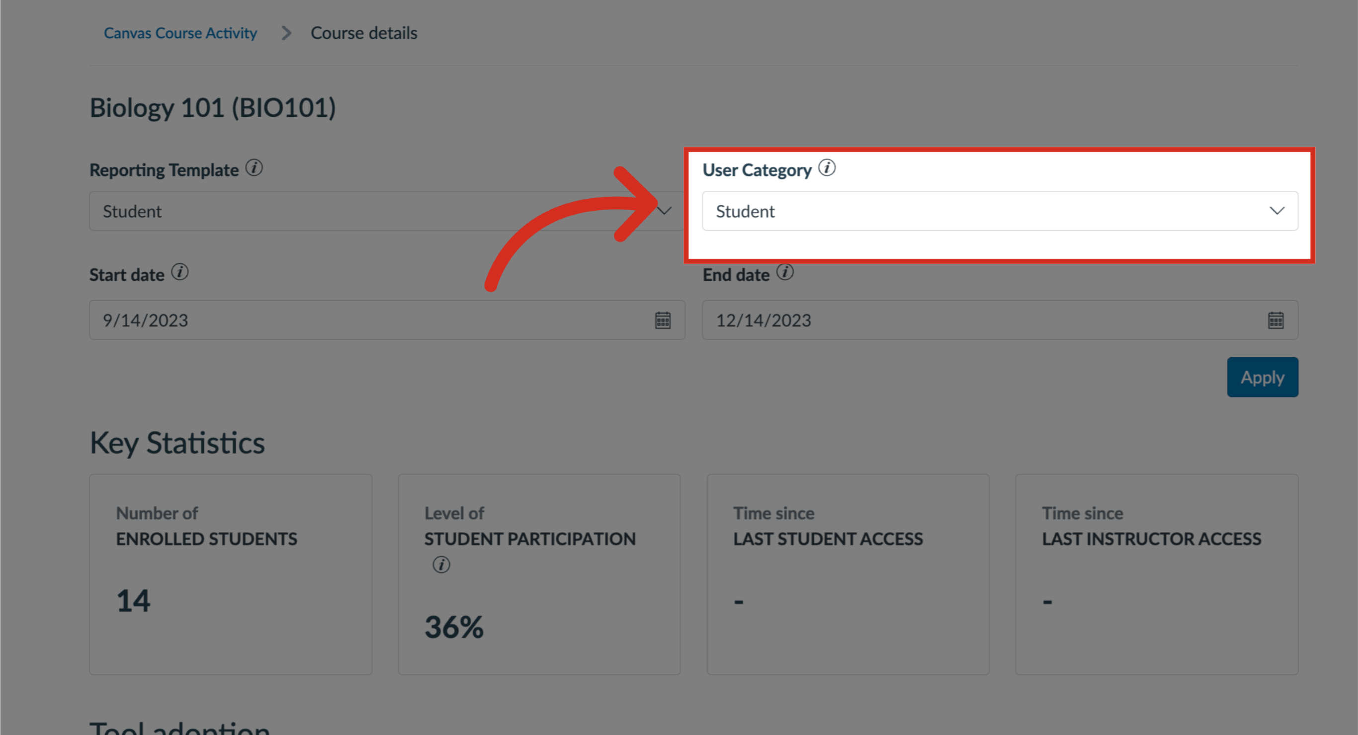 User Category Filter