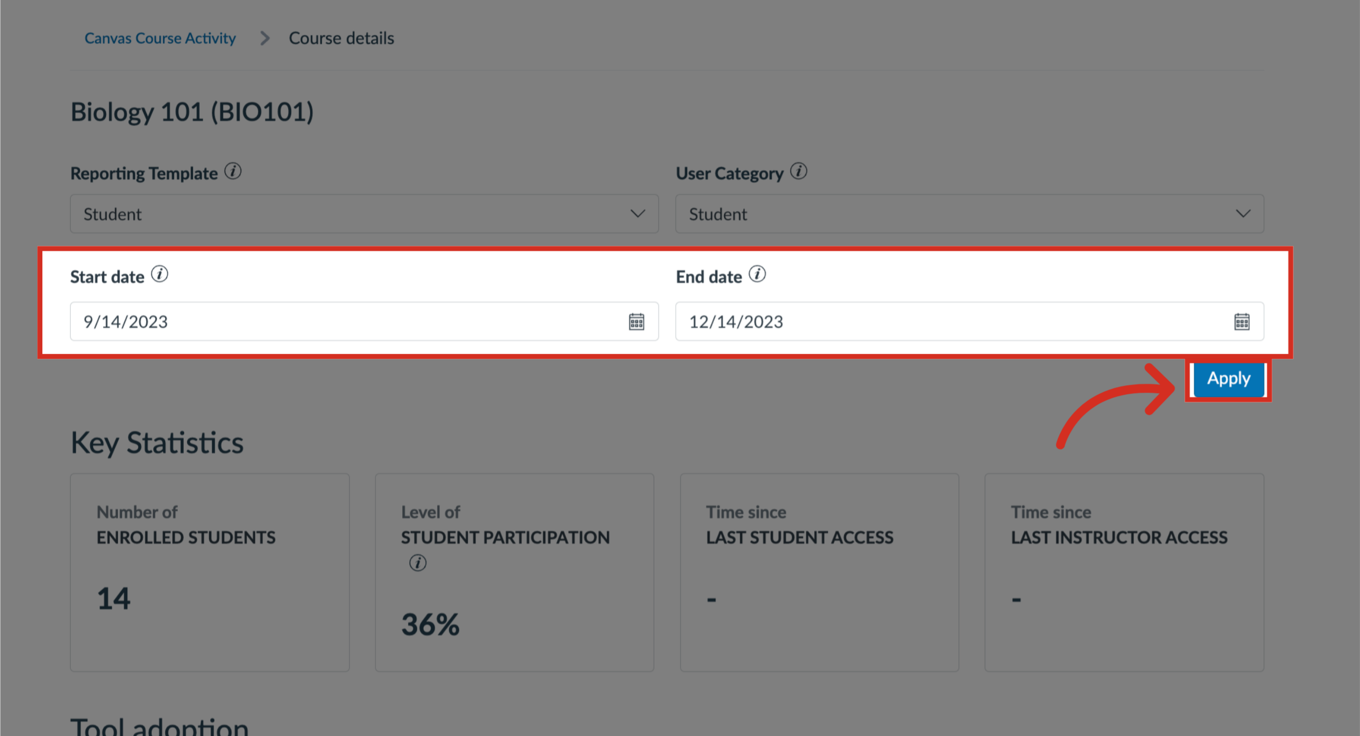 Modify Start/End Dates
