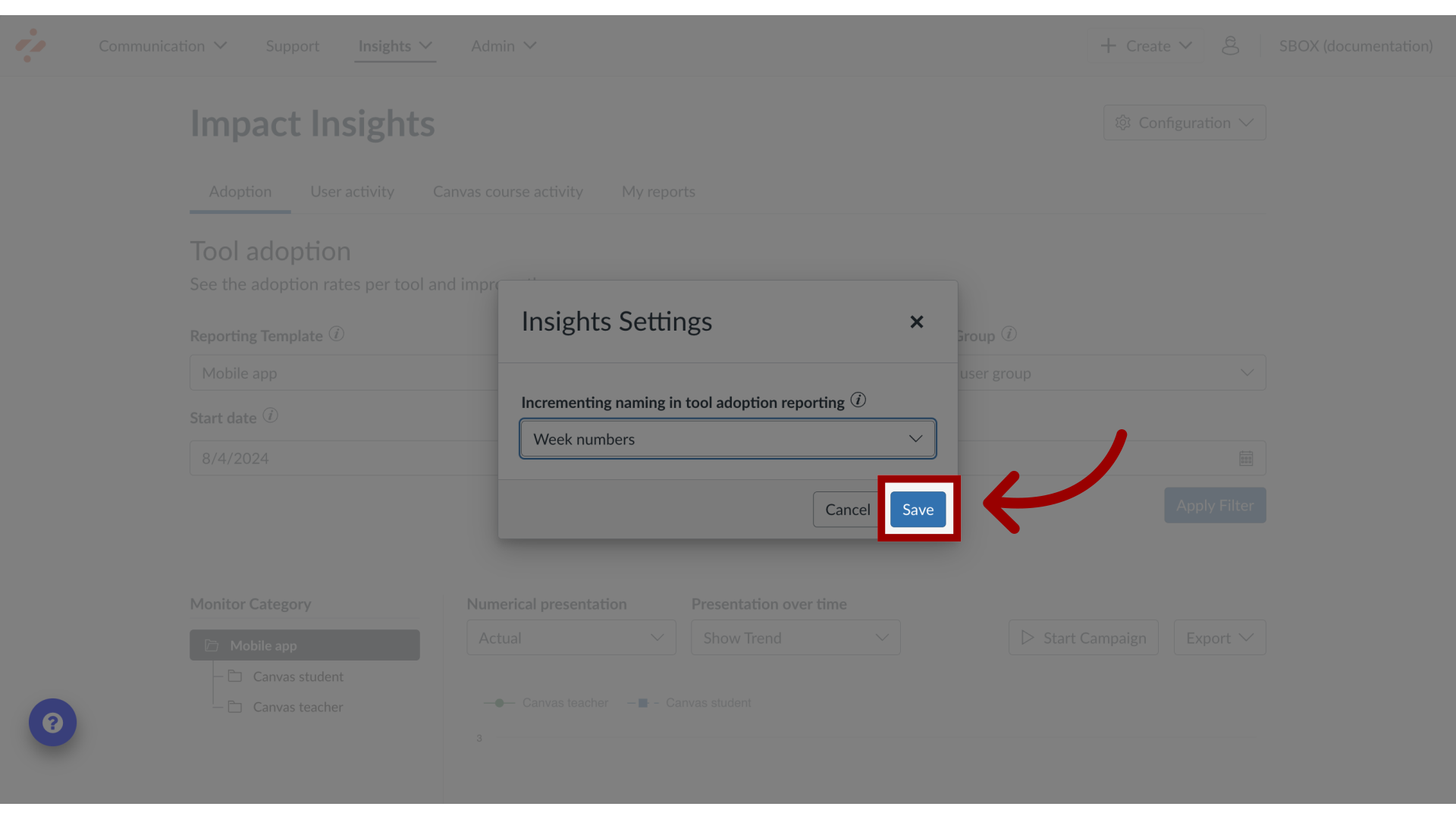 Save Insights Settings