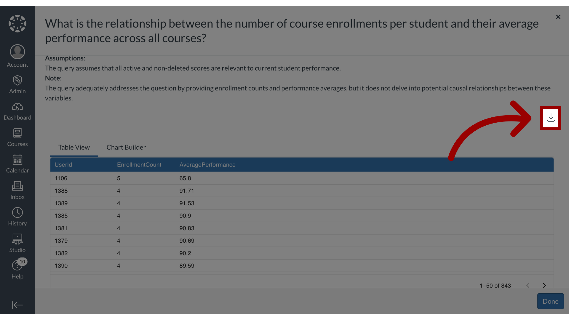 Download Data as CSV