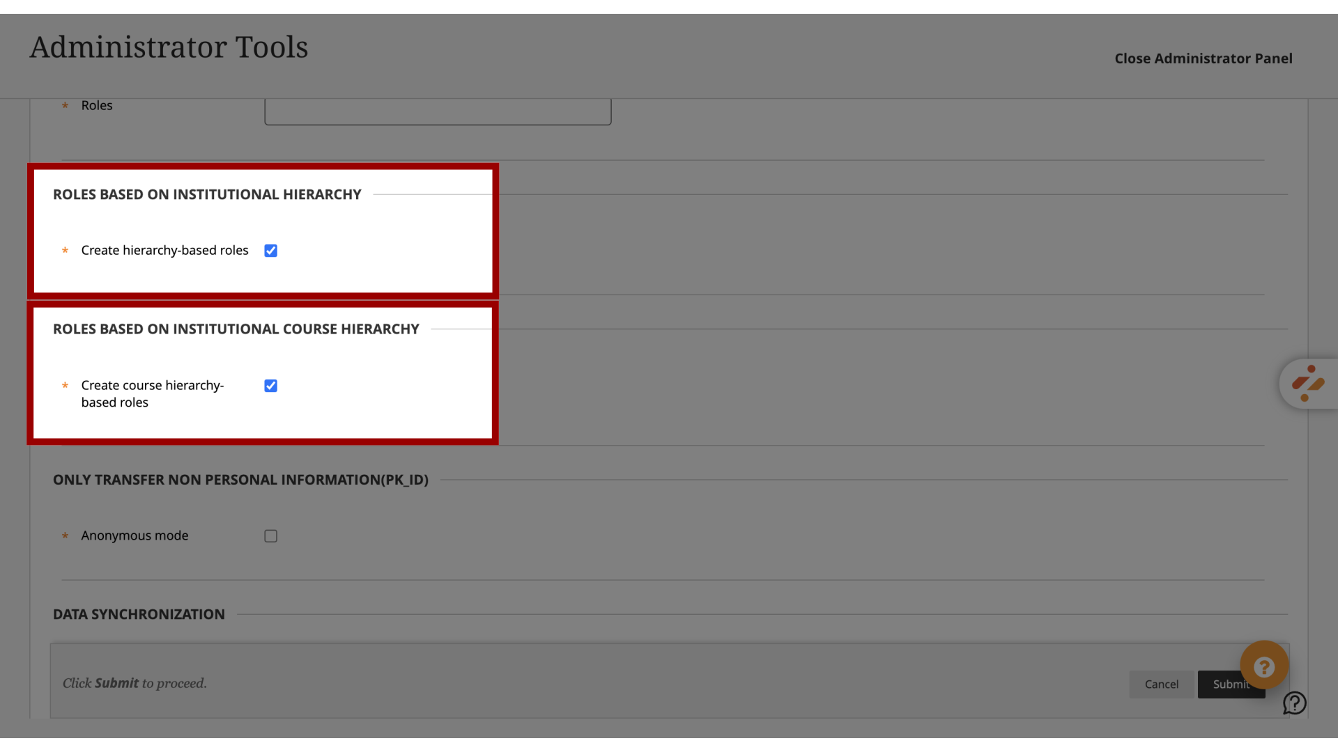 Create Hierarchy Roles