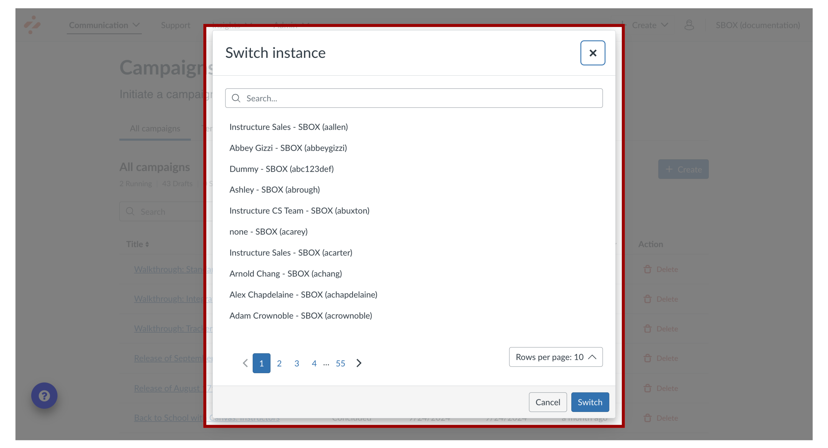 Select an Instance