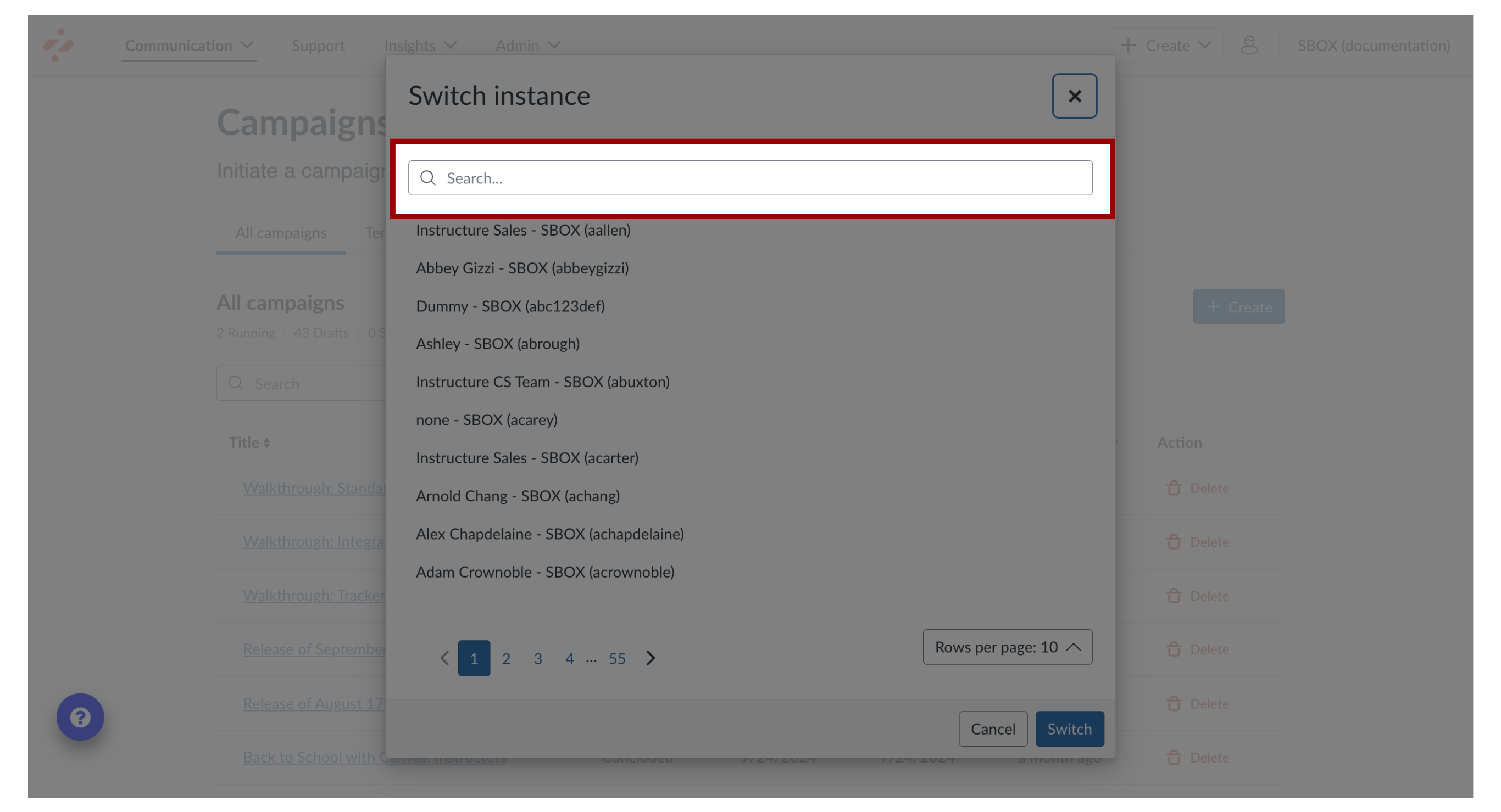 Search Instances