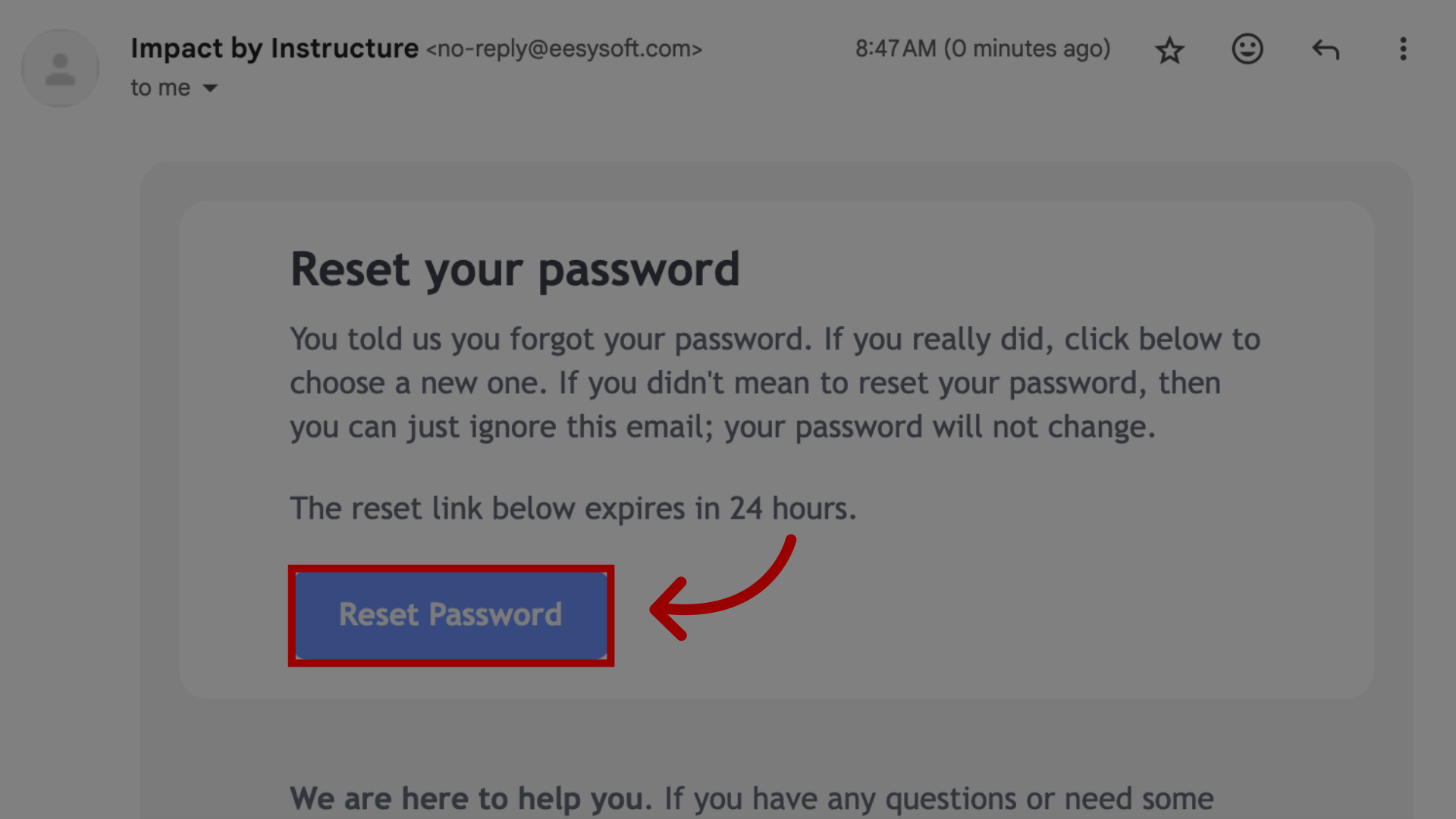 Open Reset Password