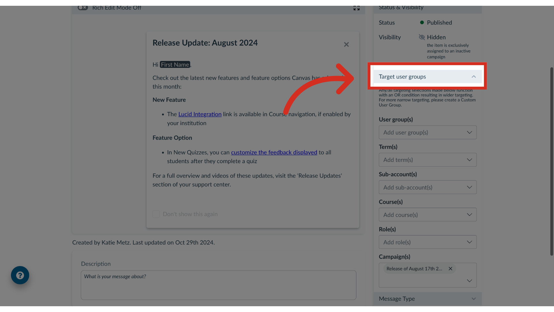 Open Target User Groups