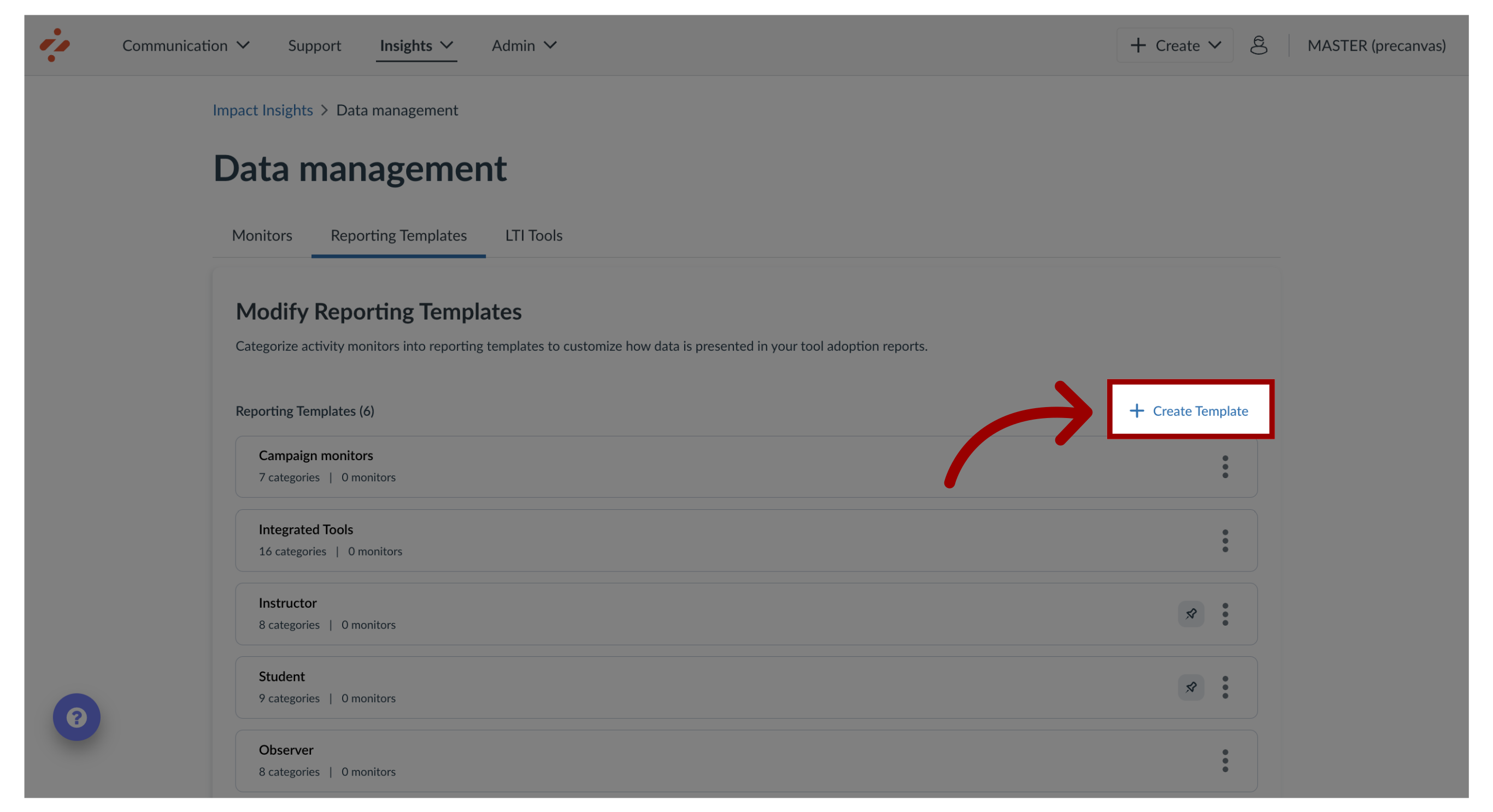 Create Reporting Template