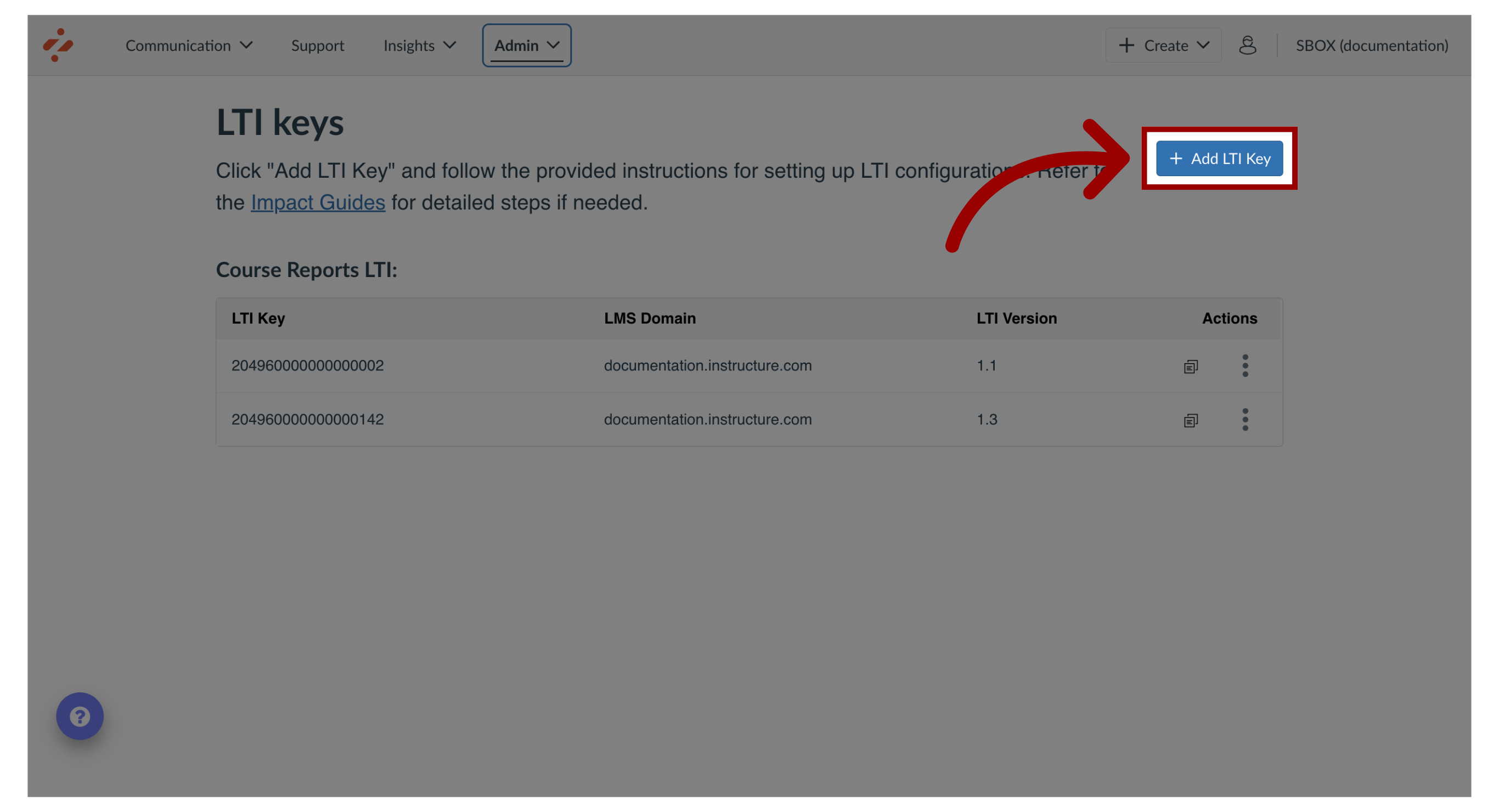 Add LTI Key
