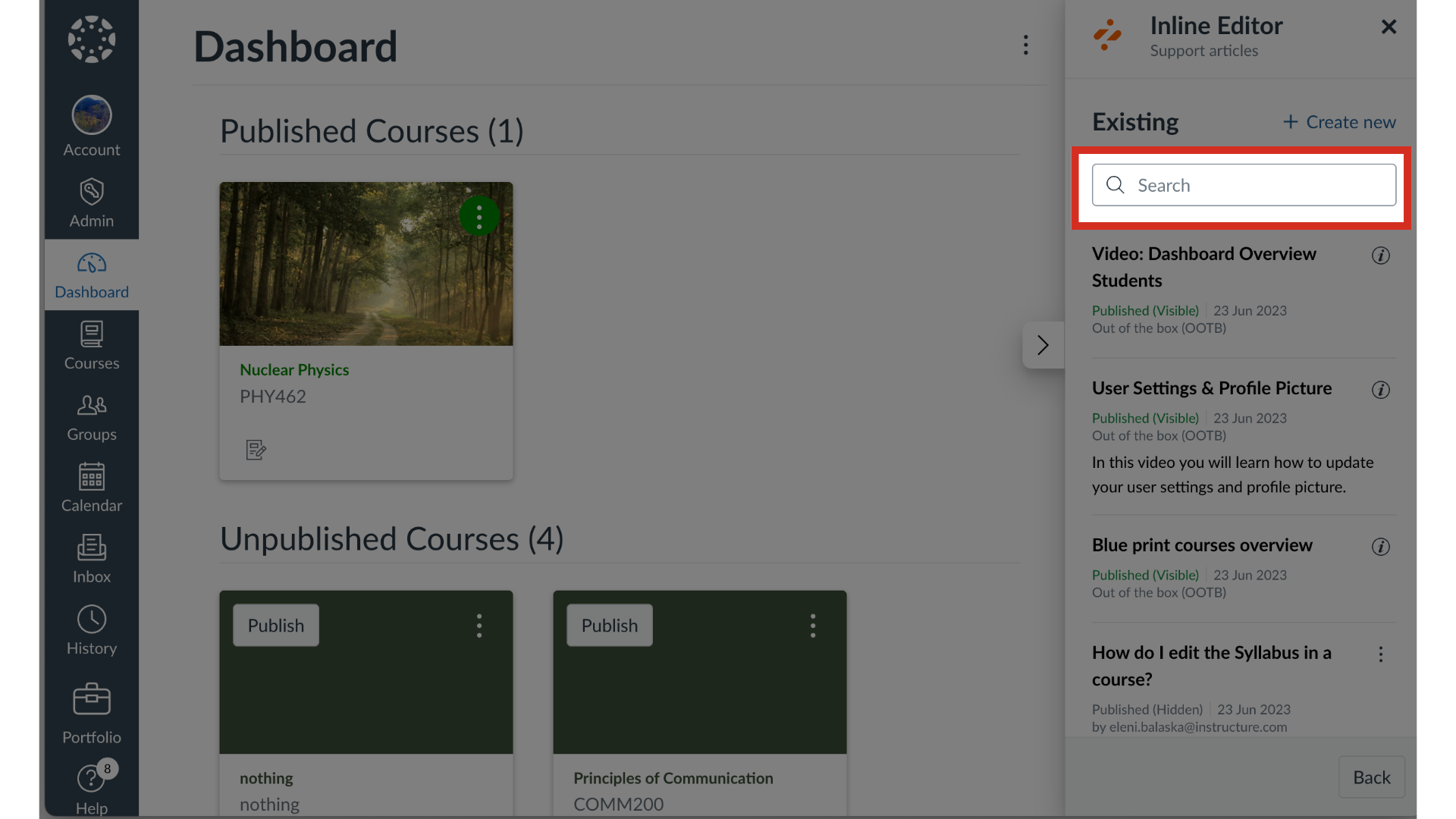 Search Support Articles